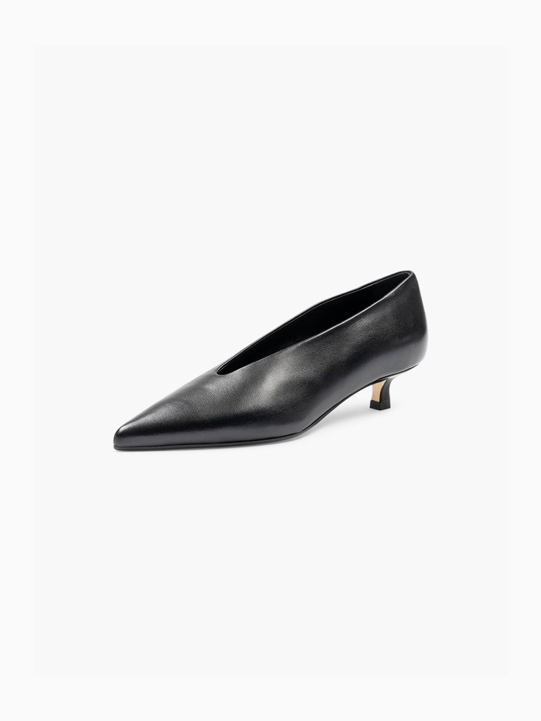 Aeyde Clara Nappa Leather Kitten Heel Shoes Black