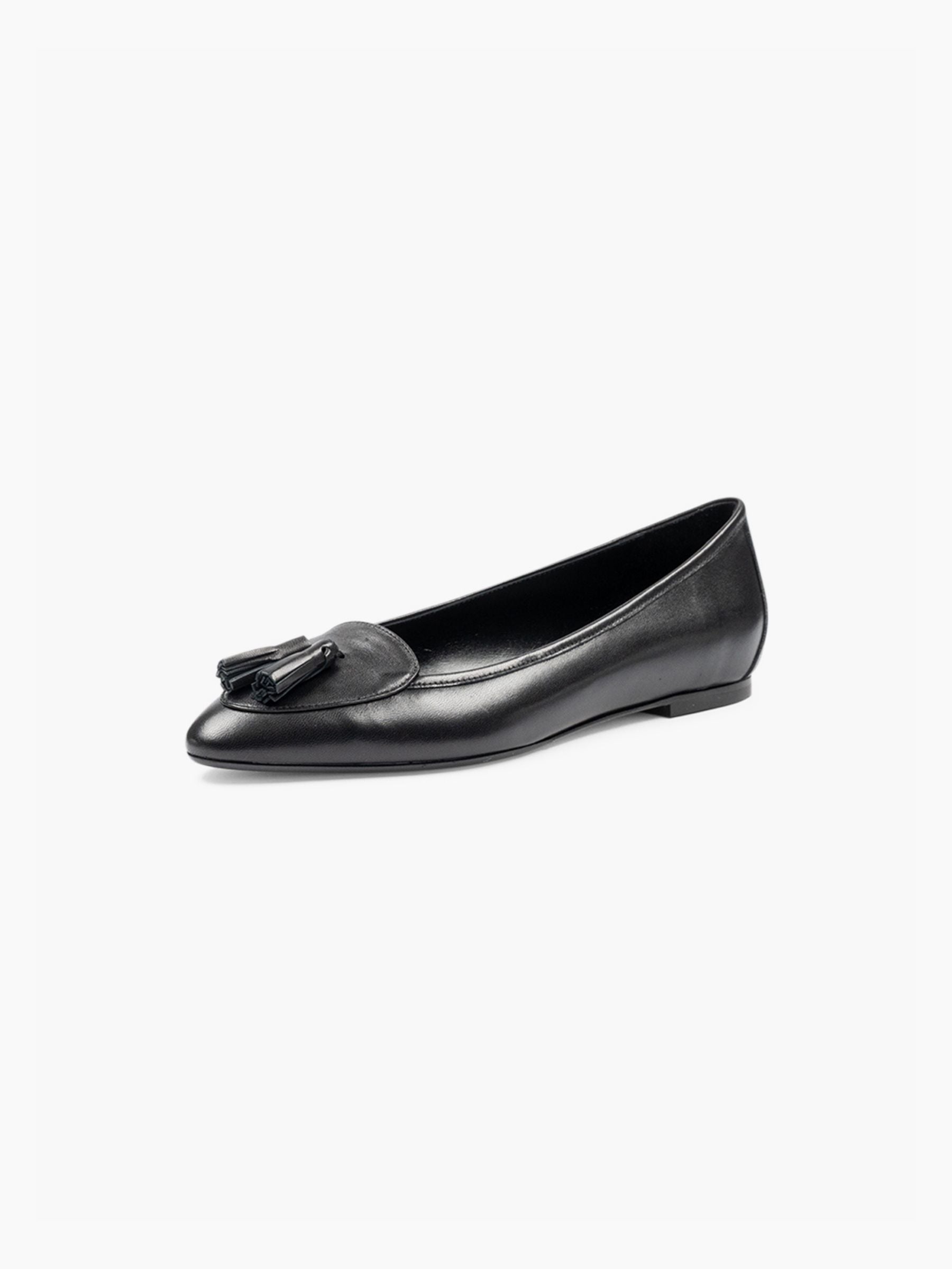 Aeyde Floris Tassel Nappa Leather Ballerina Black