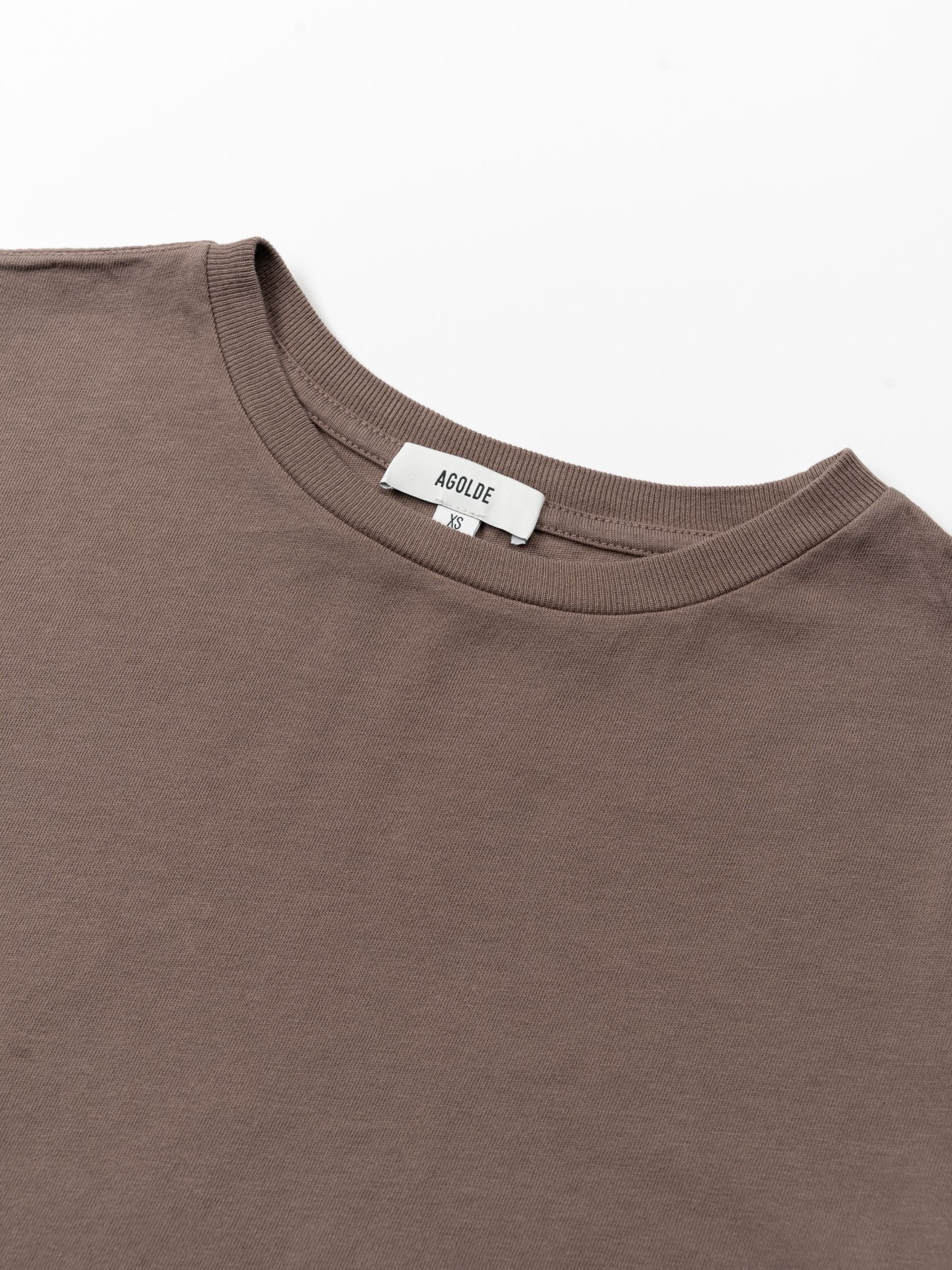 Agolde Adine Longline Sleeve Tee Mauvine