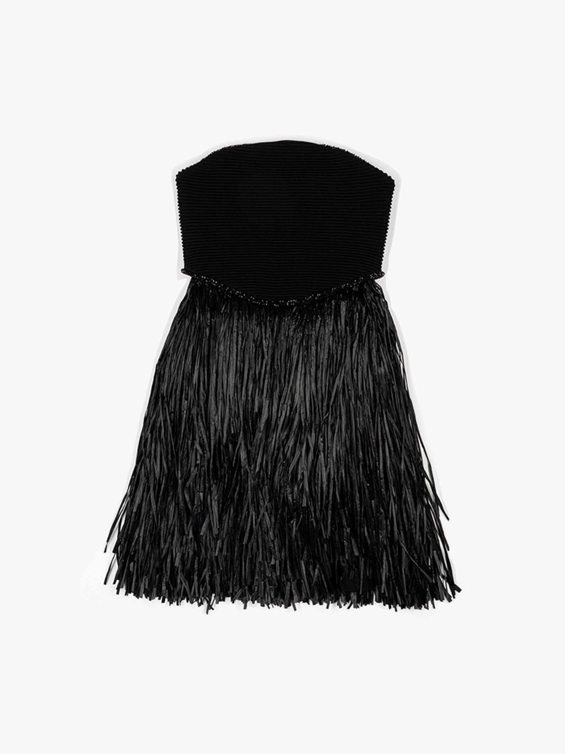 Aje Florentia Raffia Mini Dress Black