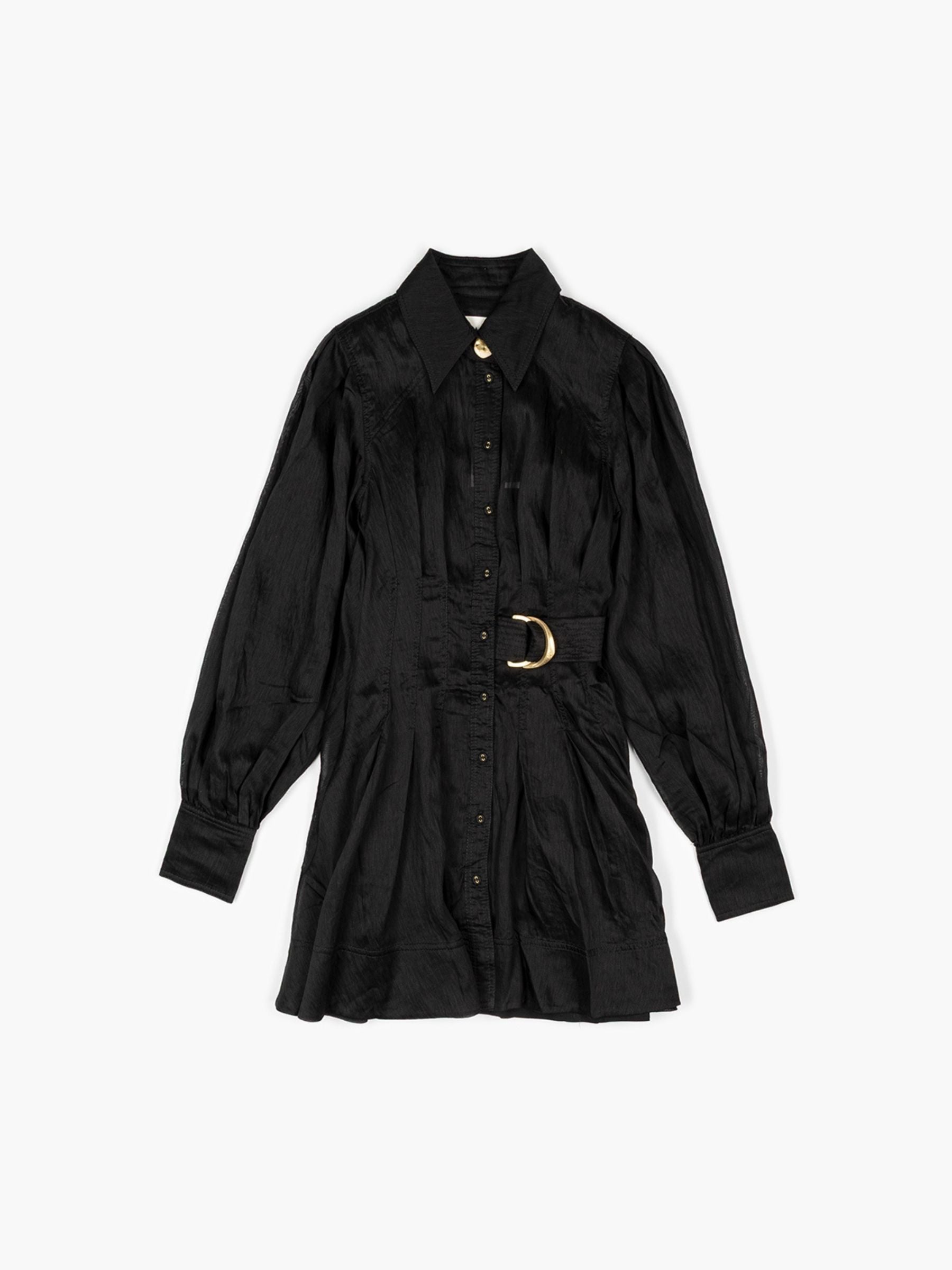 Aje Rosanna Mini Shirt Dress Black