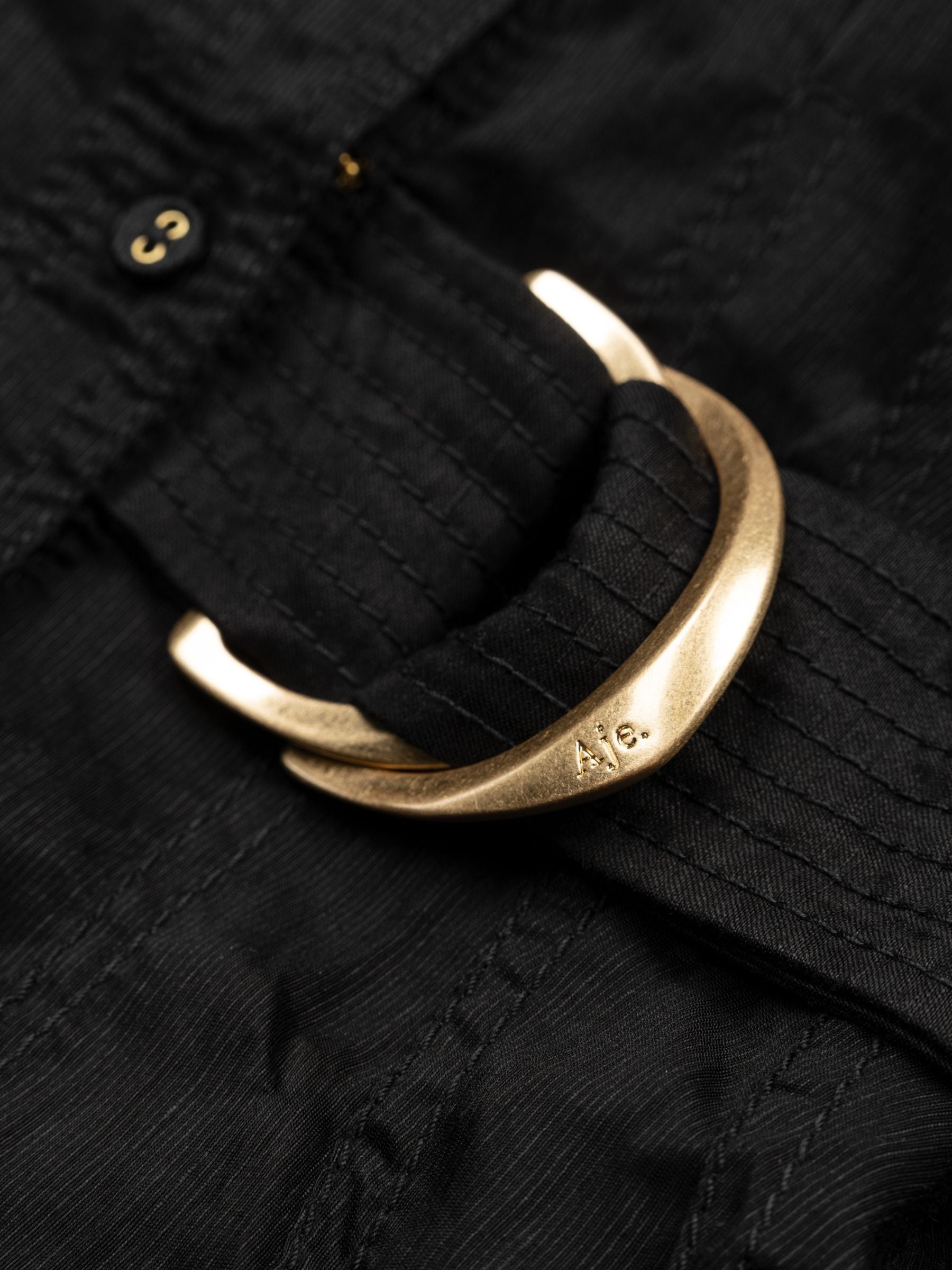 Aje Rosanna Mini Shirt Dress Black