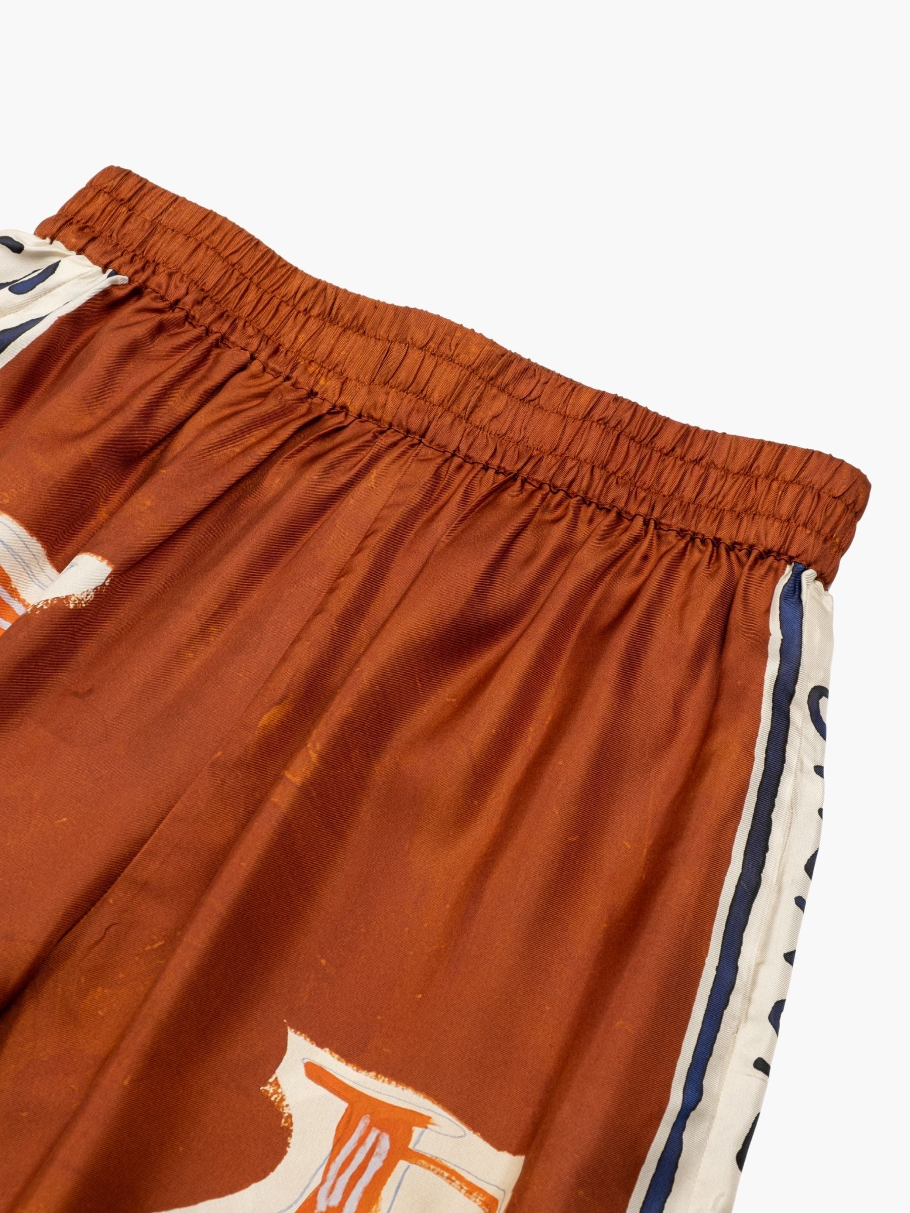 Alemais x LRNCE Soleil D'Amour Silk Tapered Pants Rust