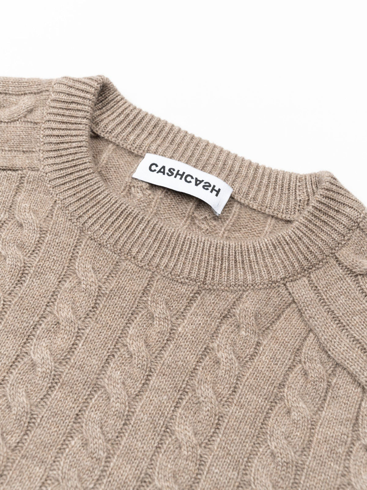Cashcash Princeton Cashmere Cable Pullover Sand