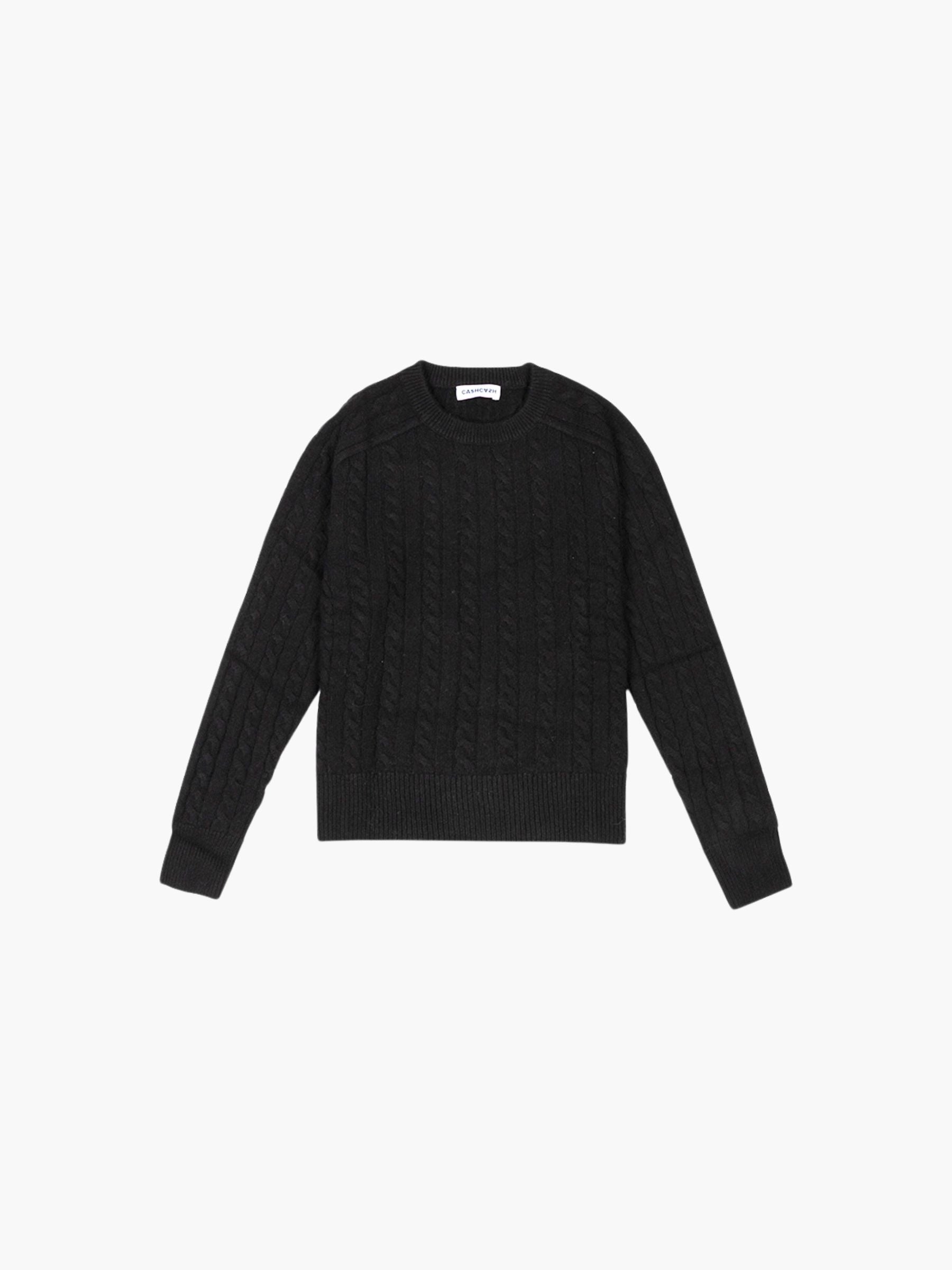 Cashcash Princeton Cashmere Cable Pullover Black