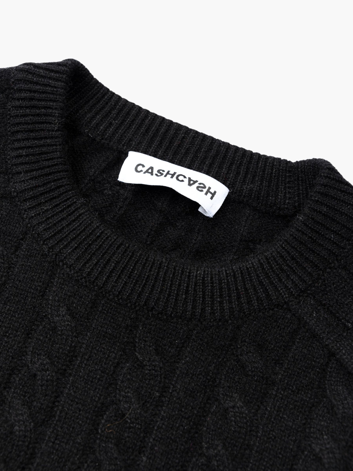 Cashcash Princeton Cashmere Cable Pullover Black