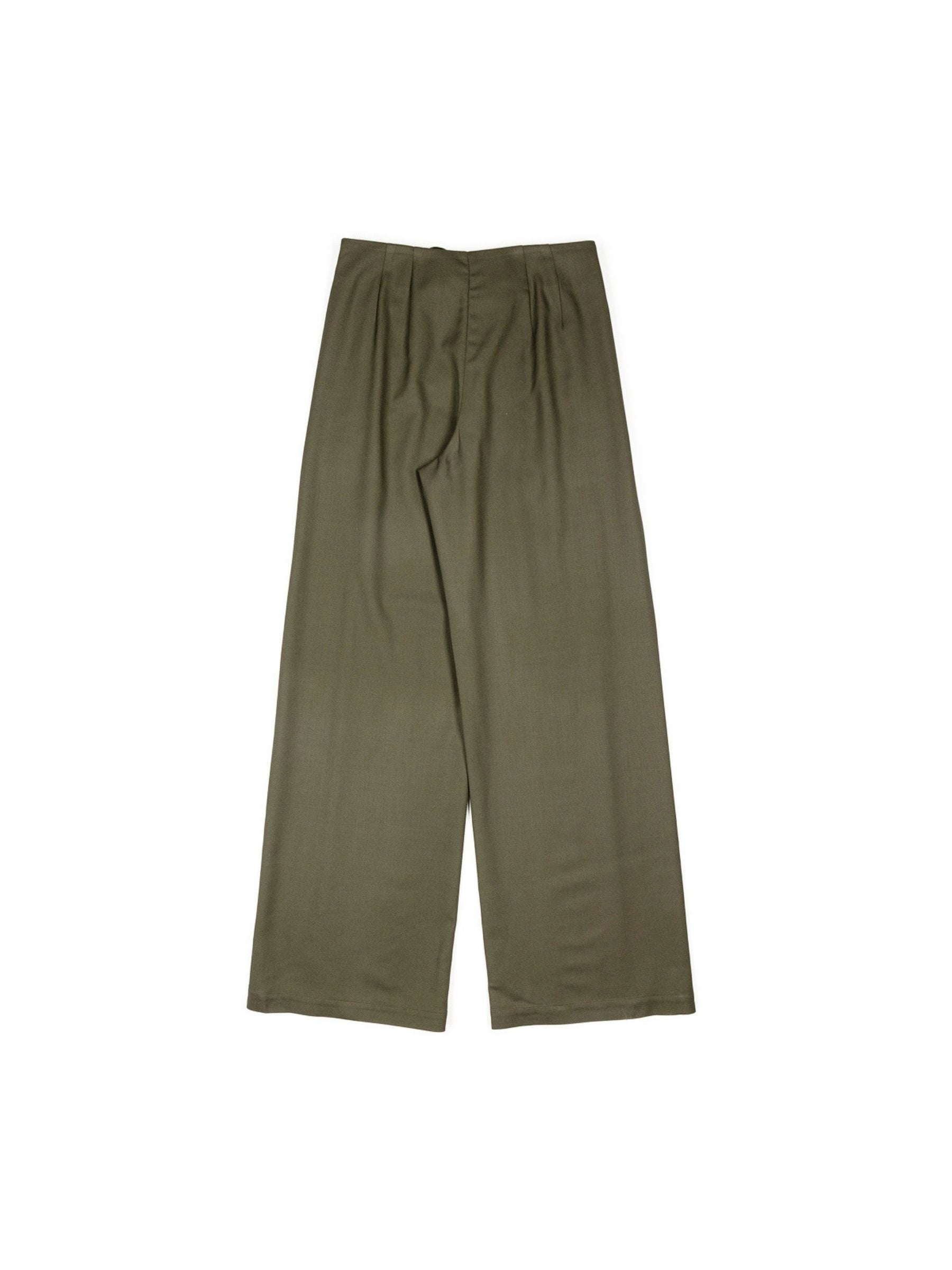 Christian Wijnants Paire Deep Pleat Trousers Dark Forest
