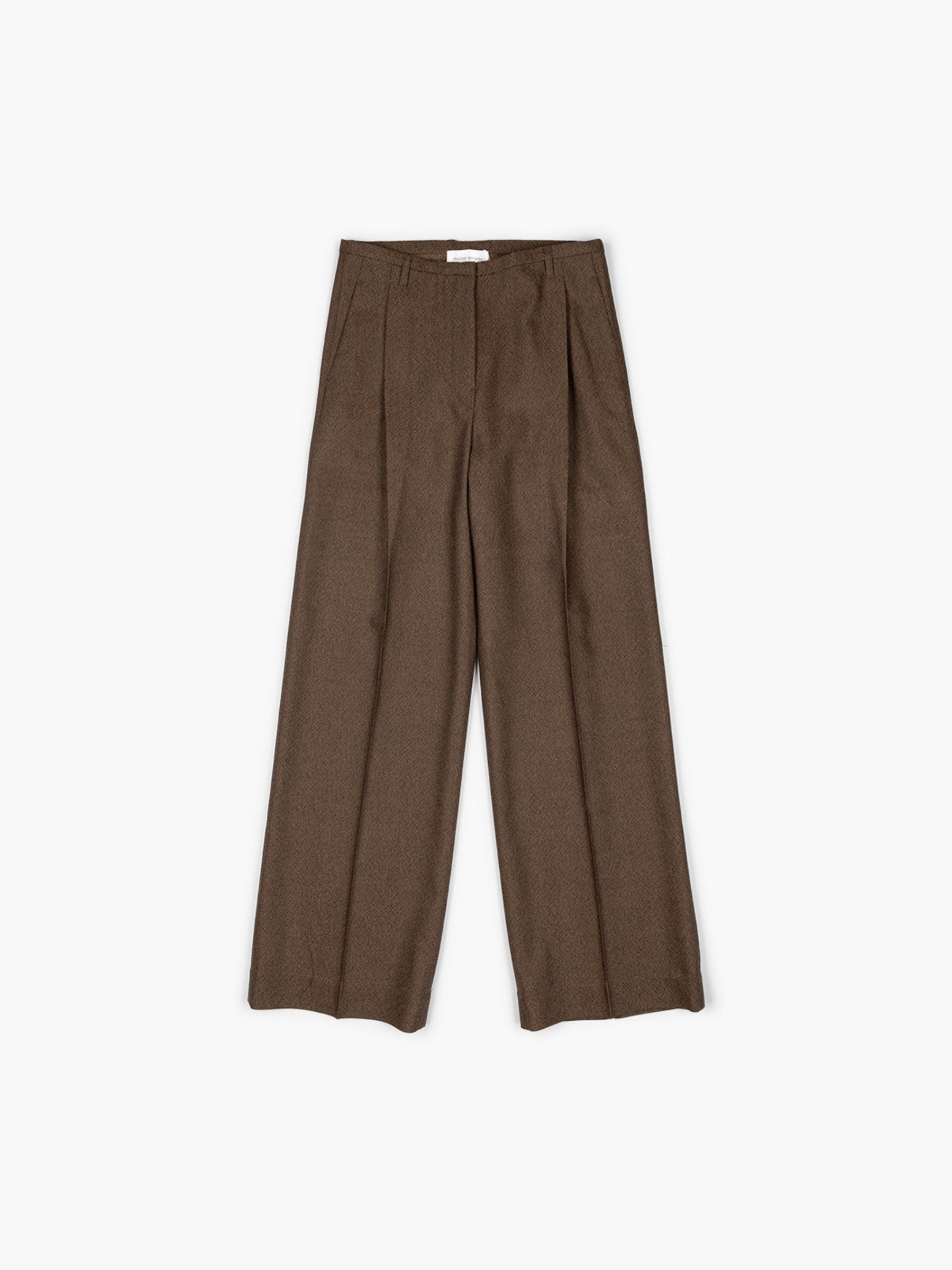 Christian Wijnants Pamira Wide Leg Pants Rust Tweed