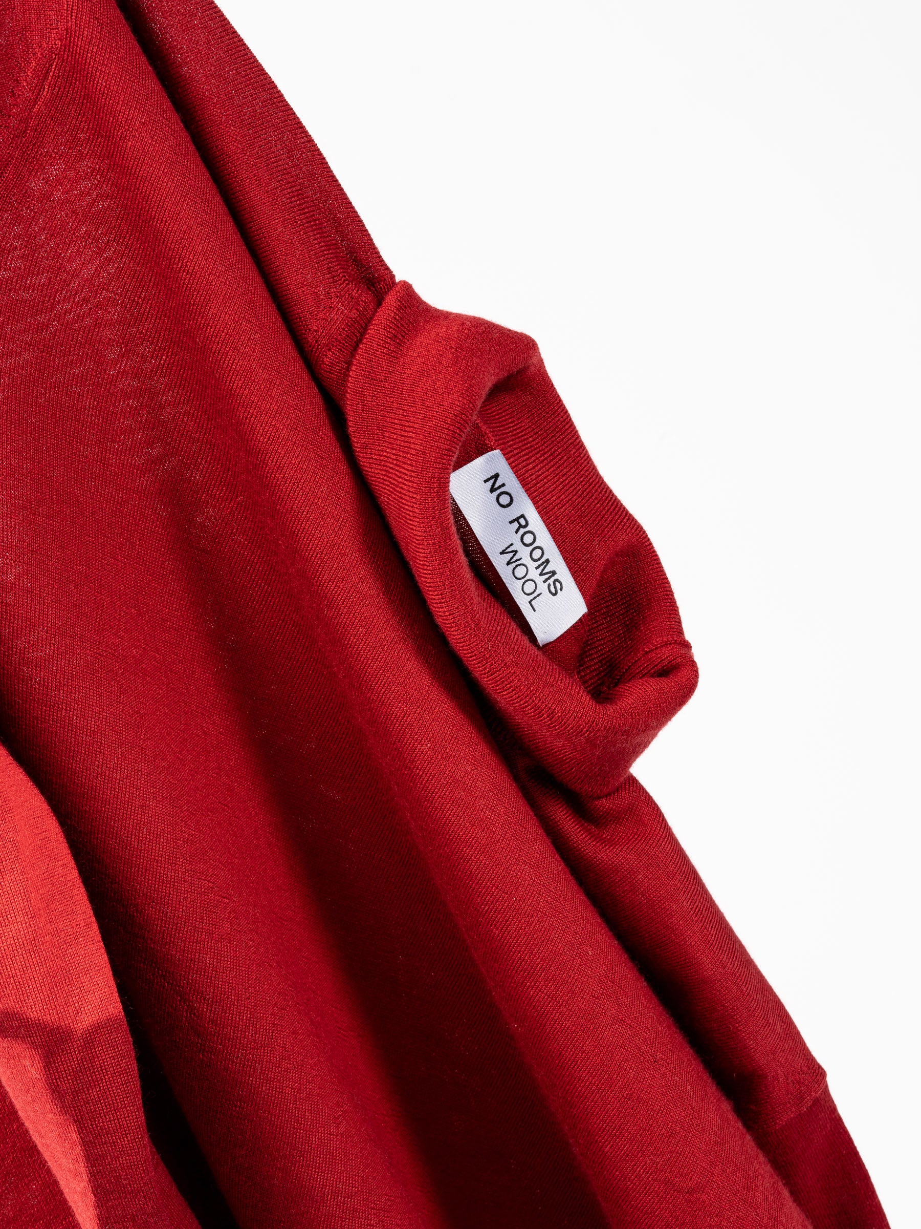No Rooms Wool Classic Rollerneck Sweater Red