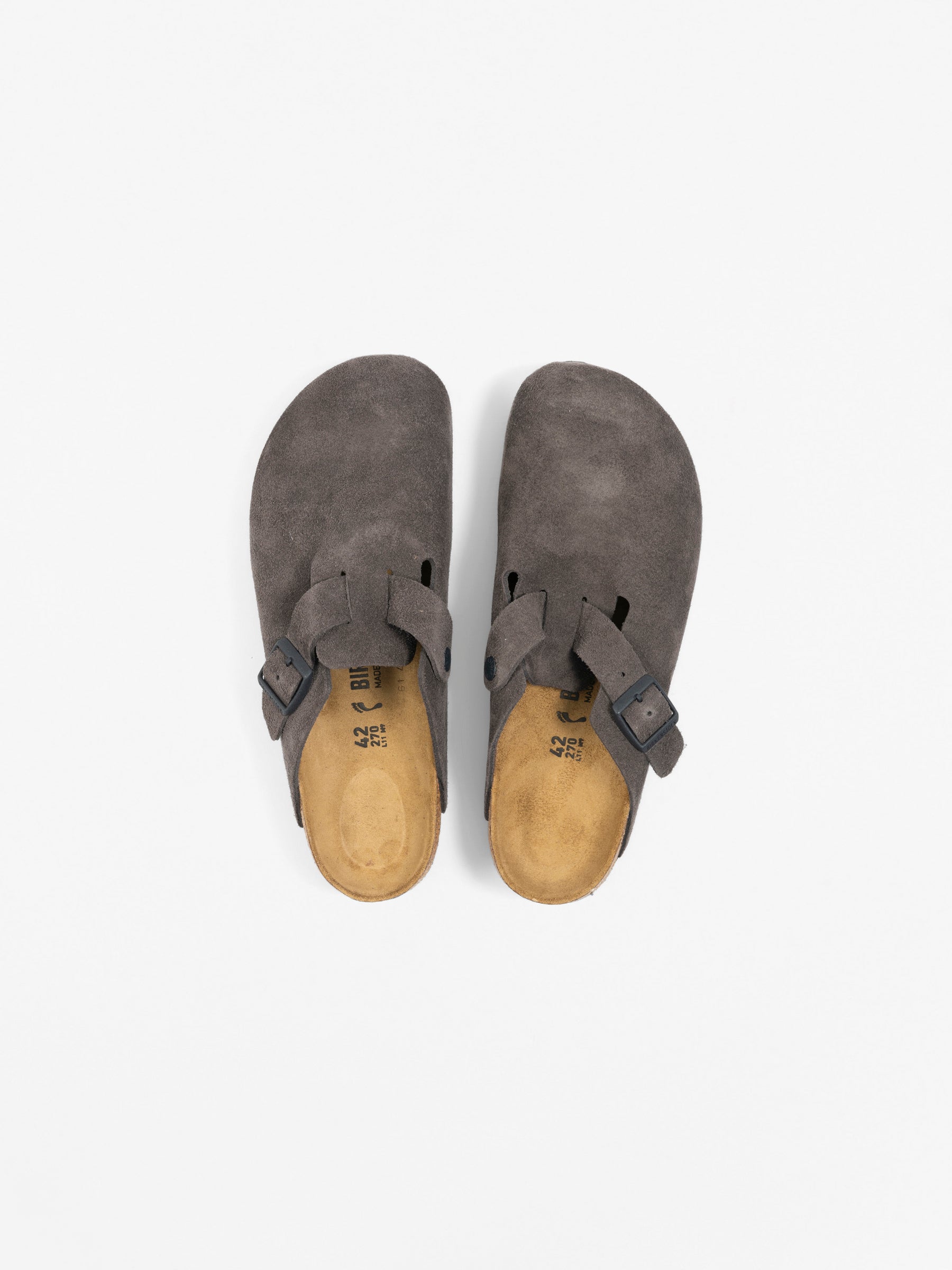 Birkenstock Boston Suede Leather Velvet Grey