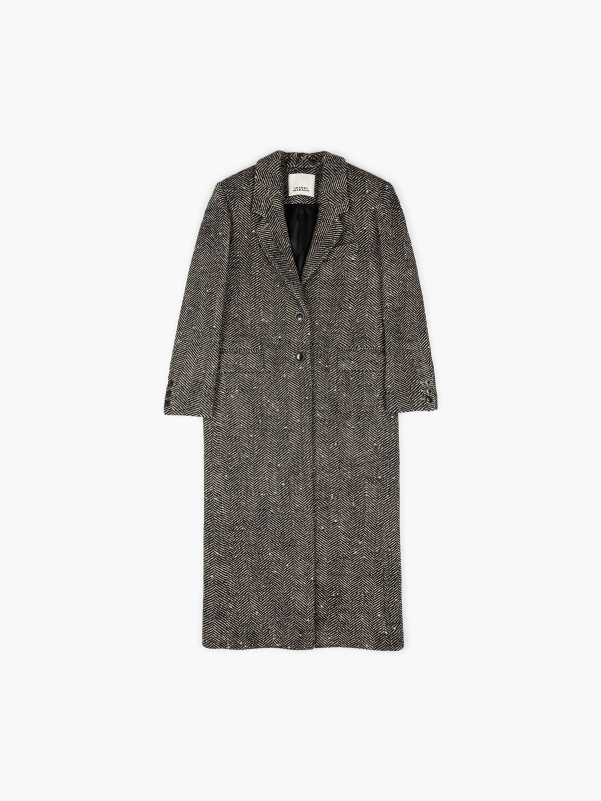 Isabel Marant Ealine Coat Ecru Black
