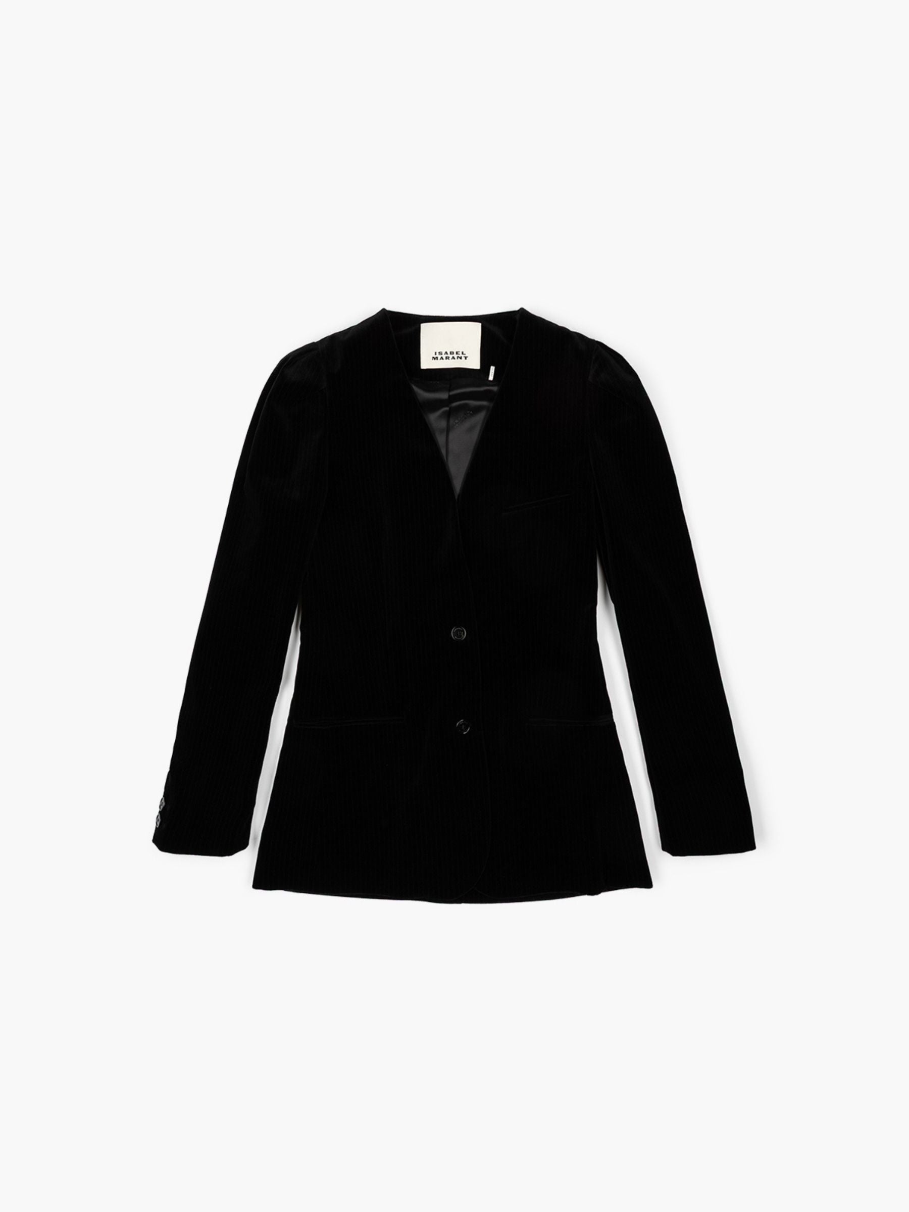 Isabel Marant Fereole Striped Velvet Jacket Black