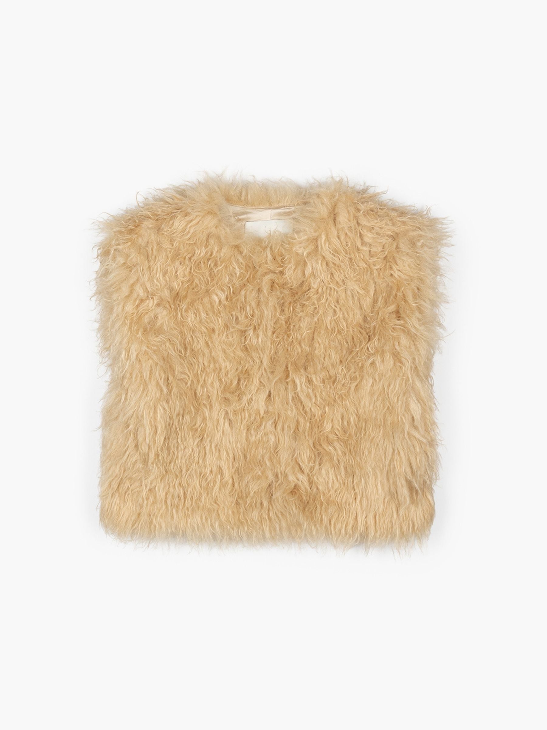 Isabel Marant Florana Mongolian Faux Vest Pale Yellow