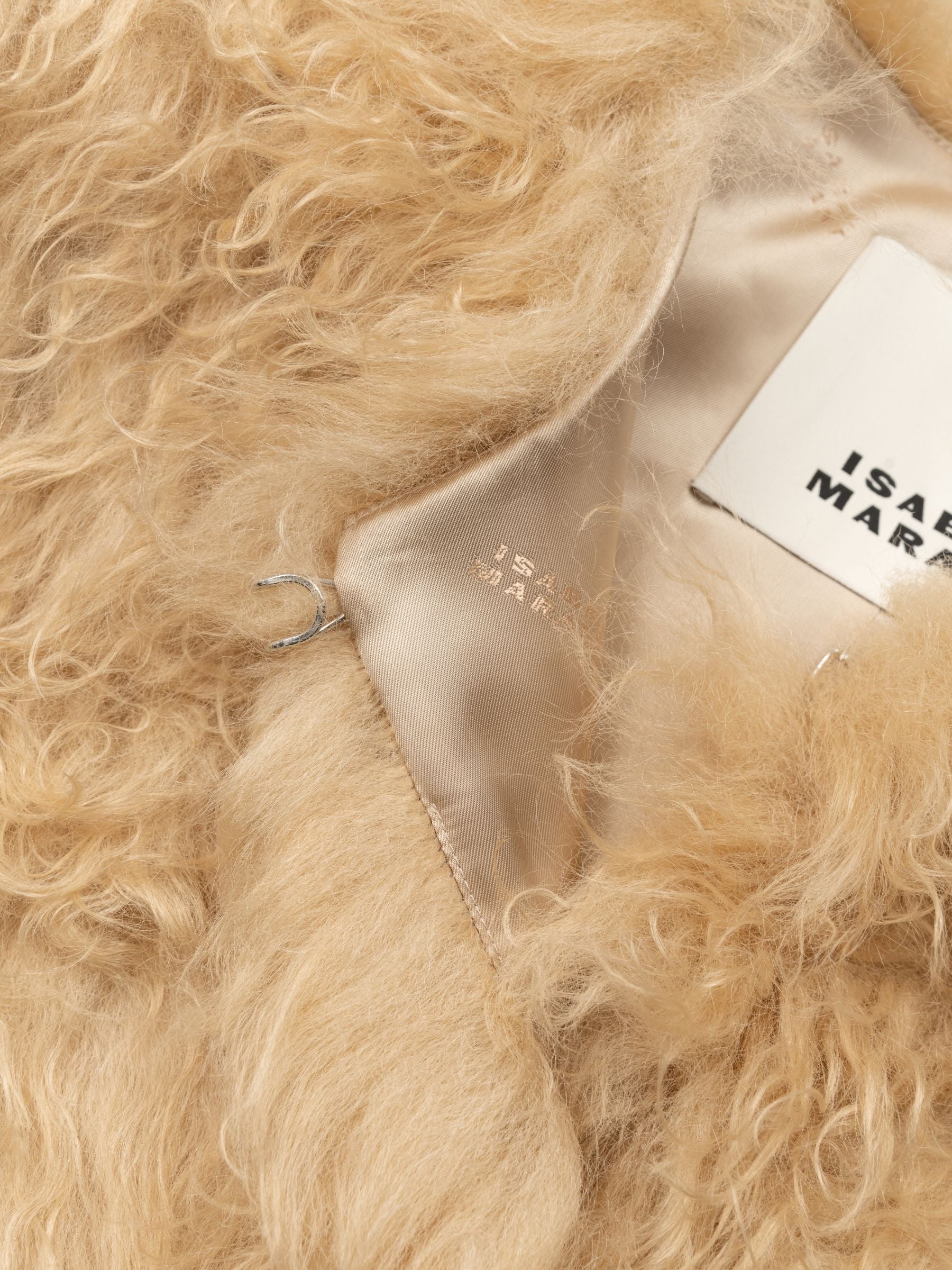 Isabel Marant Florana Mongolian Faux Vest Pale Yellow