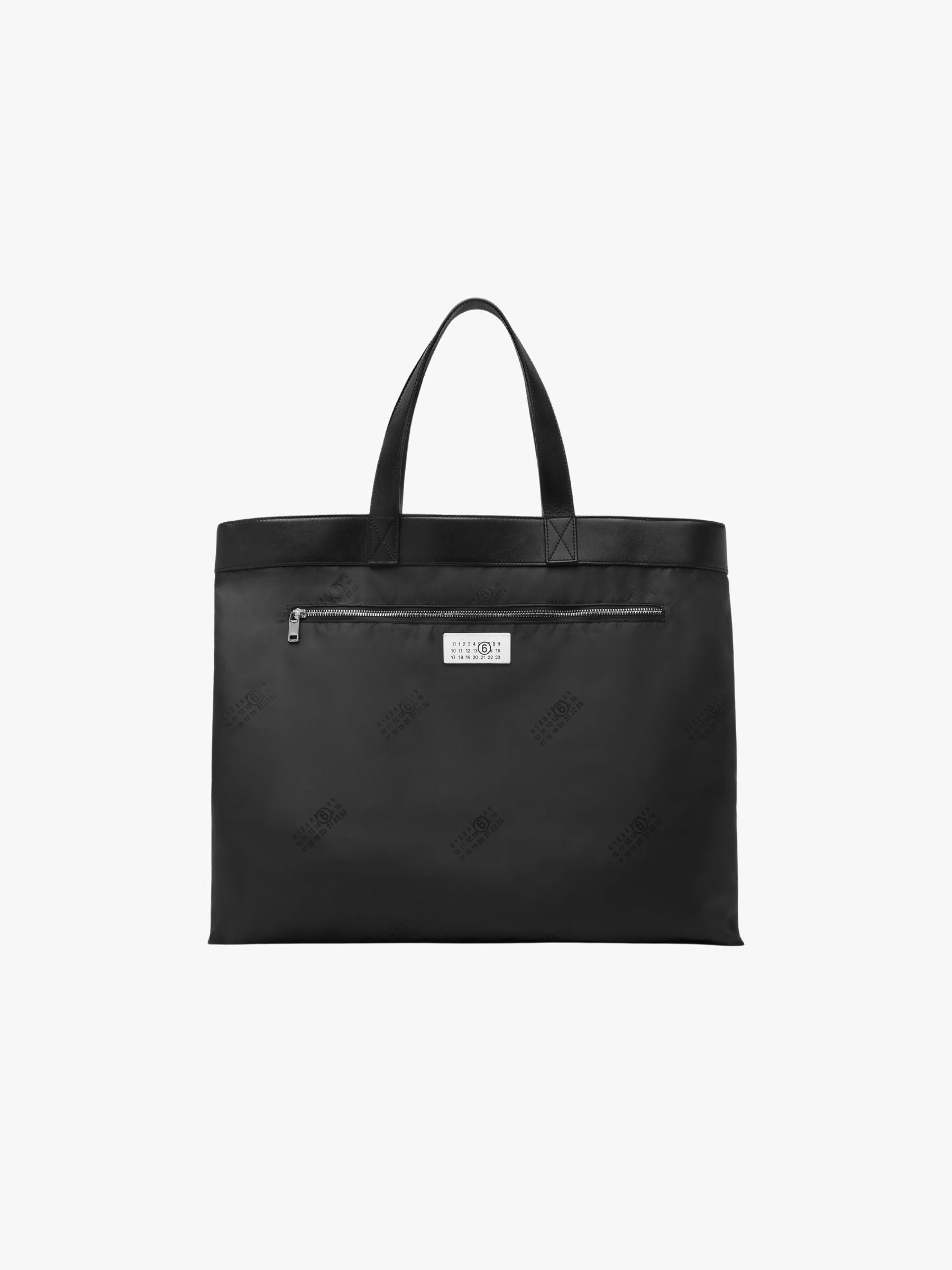 MM6 Logo Reverse Tote Bag Large Black