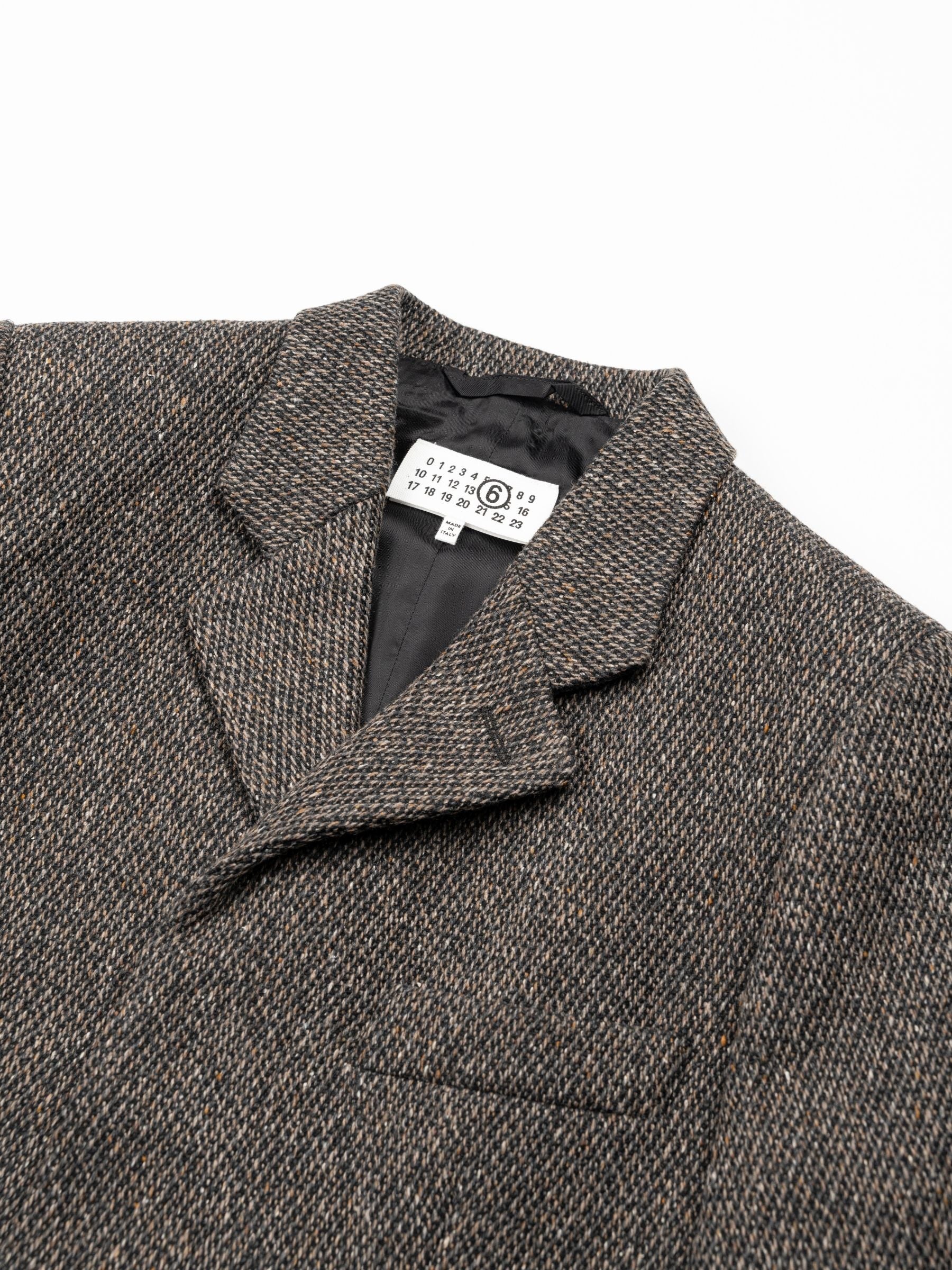 MM6 Maison Margiela Coat Tweed Melange Brown