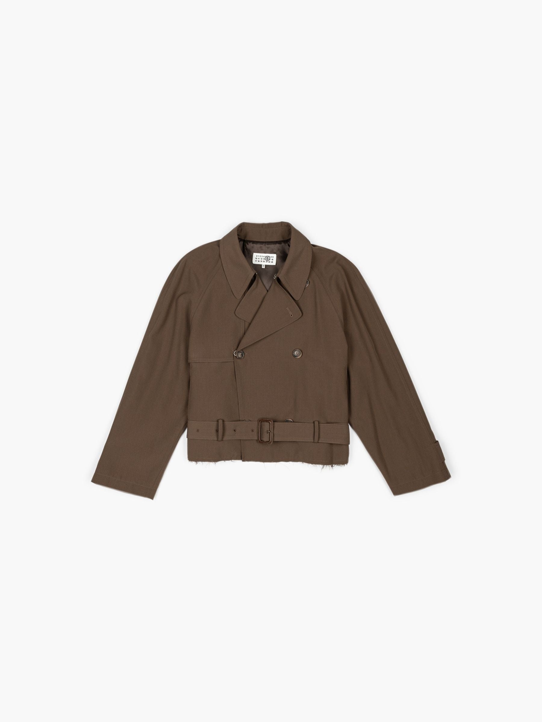 MM6 Maison Margiela Cropped Trench Mocca