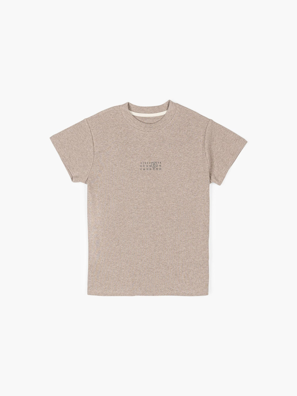 MM6 Maison Margiela Logo Rib Tee Beige Melange