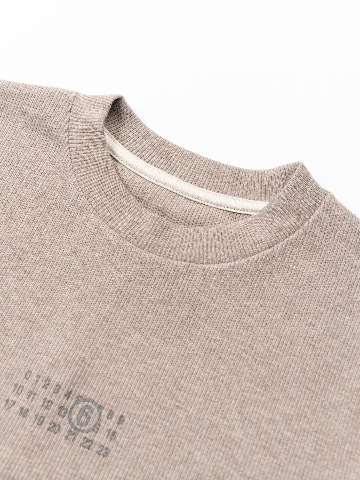 MM6 Maison Margiela Logo Rib Tee Beige Melange