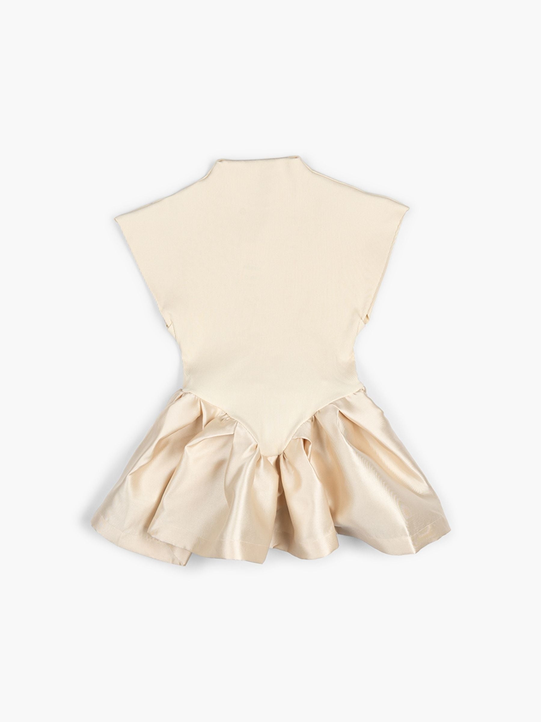 Marques Almeida Heavy Satin Top Peplum Beige