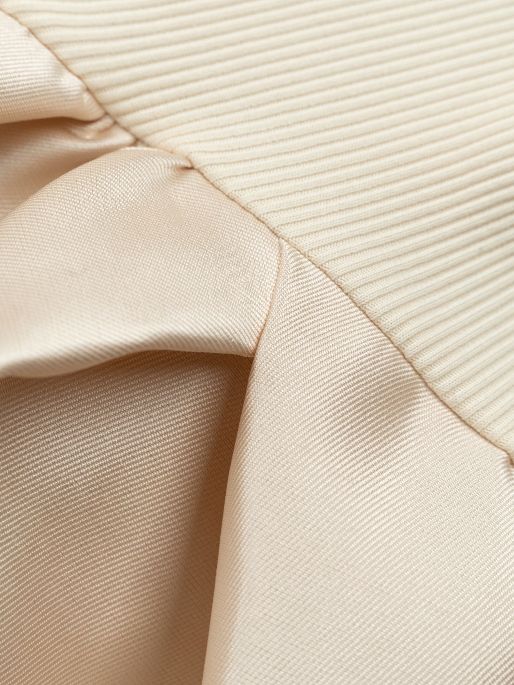Marques Almeida Heavy Satin Top Peplum Beige