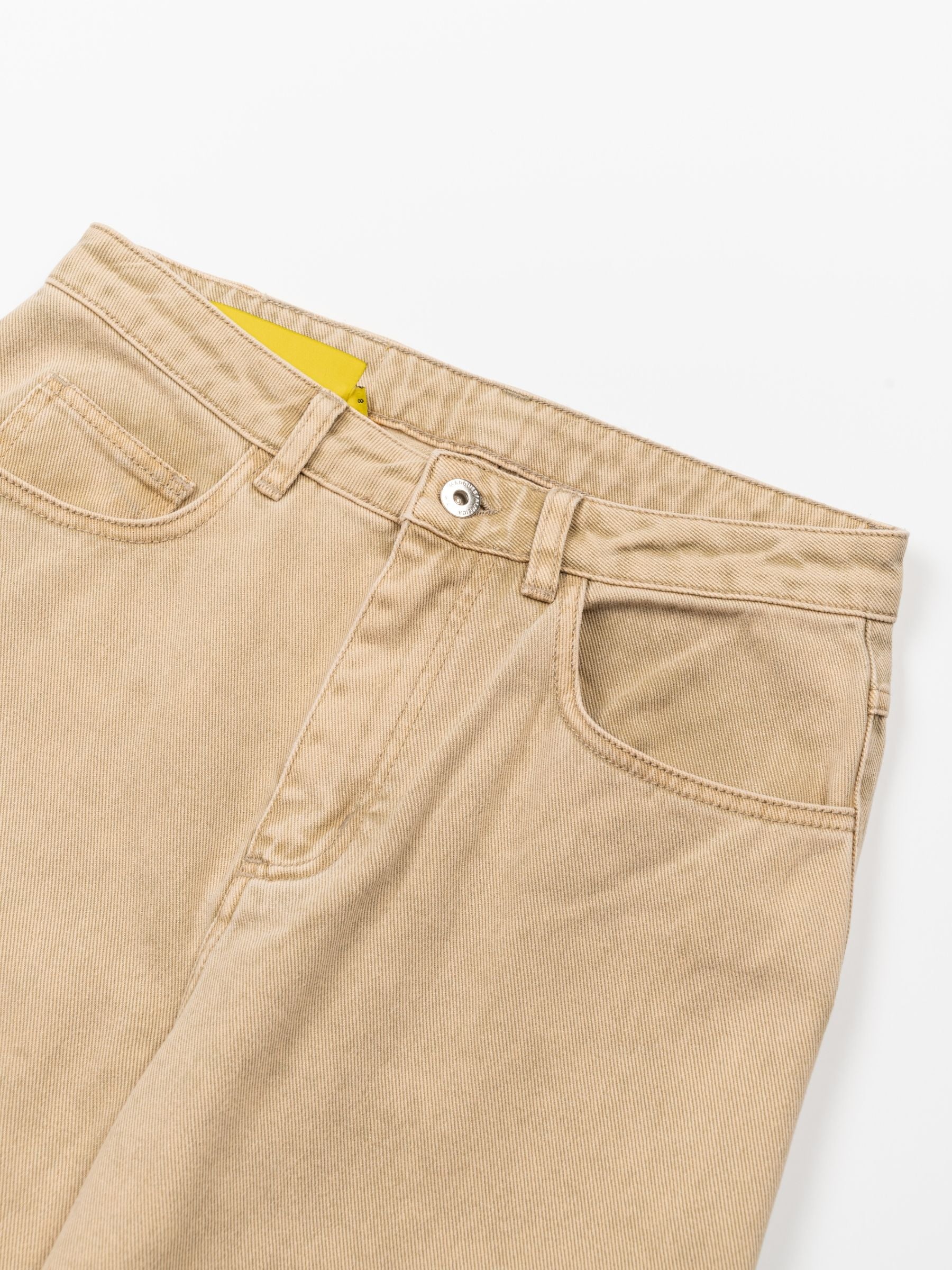 Marques Almeida Marble Drill Boyfriend Trousers Beige