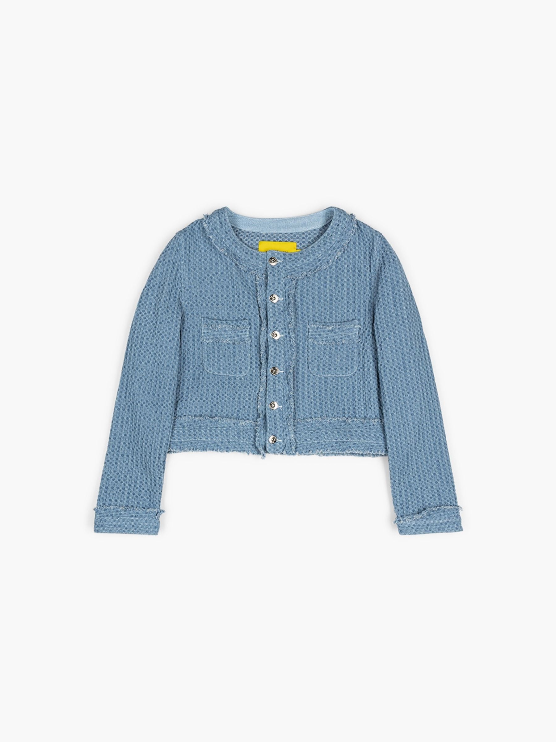 Marques Almeida Tweed Denim Jacket Blue