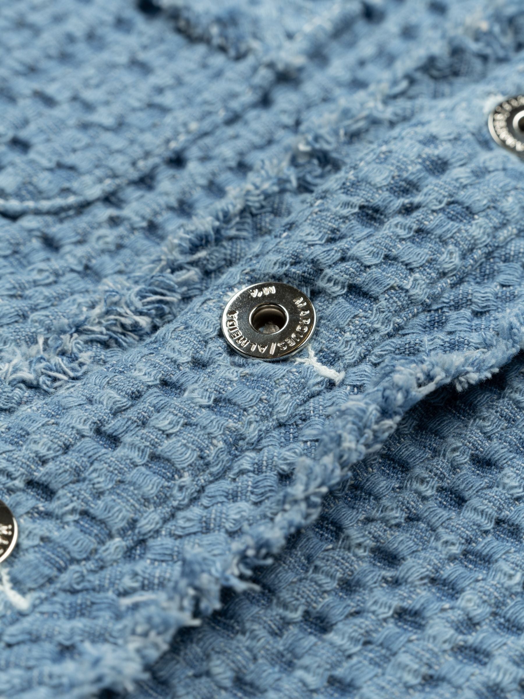 Marques Almeida Tweed Denim Jacket Blue