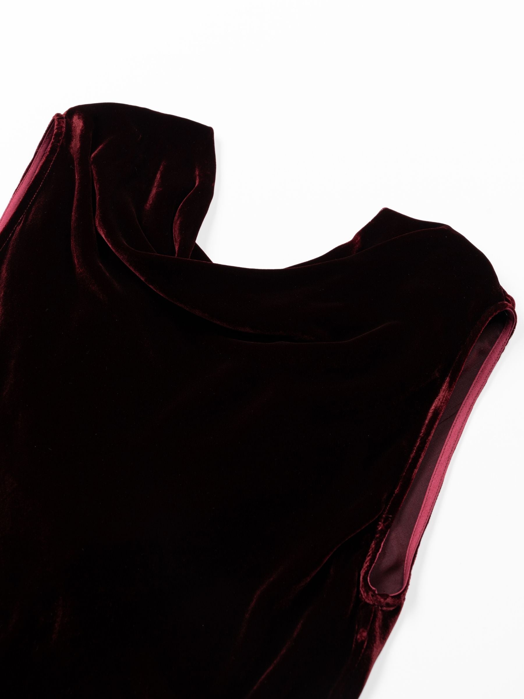 Marques Almeida Velvet Cowl Neck Top Burgundy