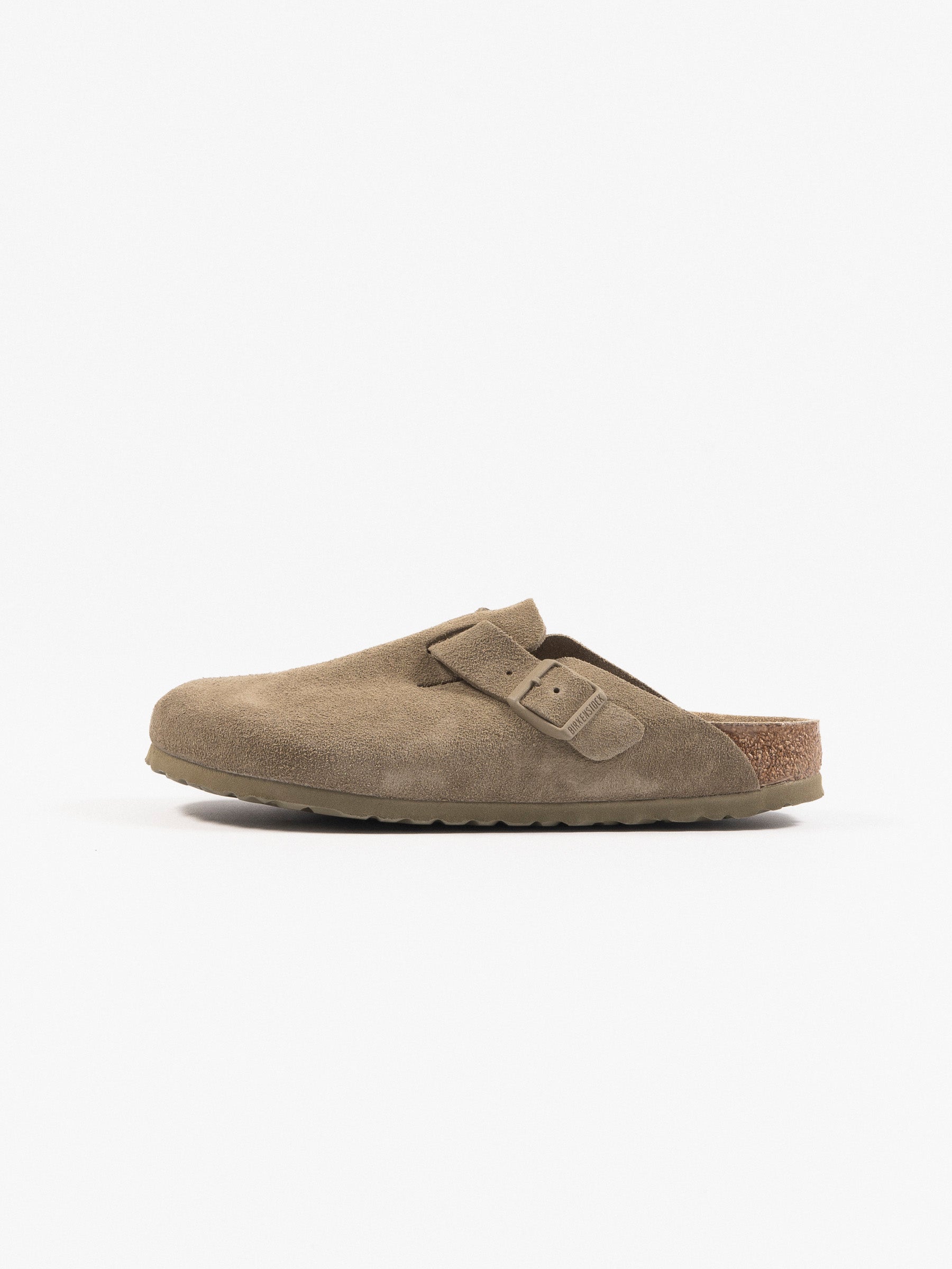 Birkenstock Boston Suede Leather Faded Khaki