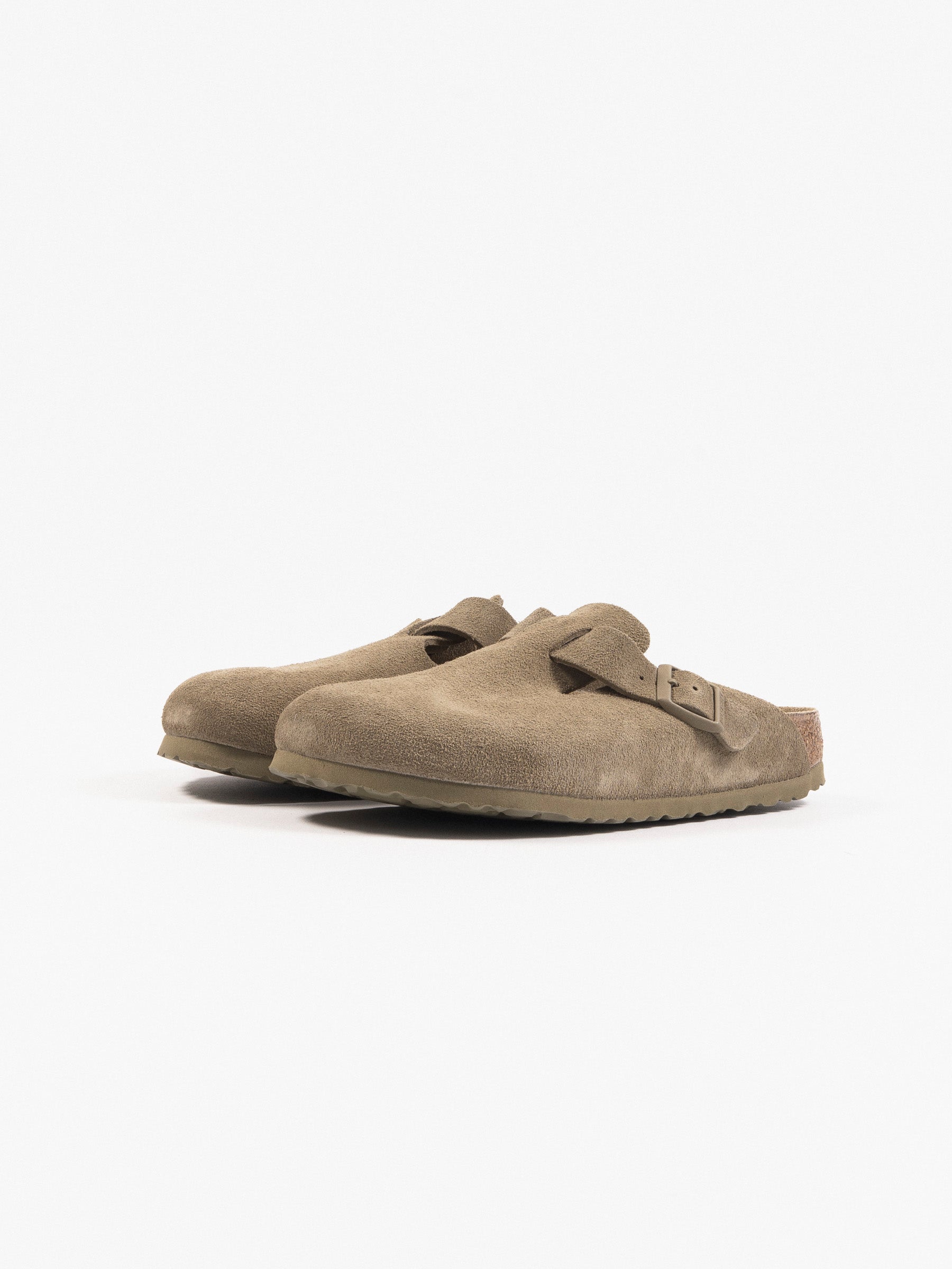 Birkenstock Boston Suede Leather Faded Khaki
