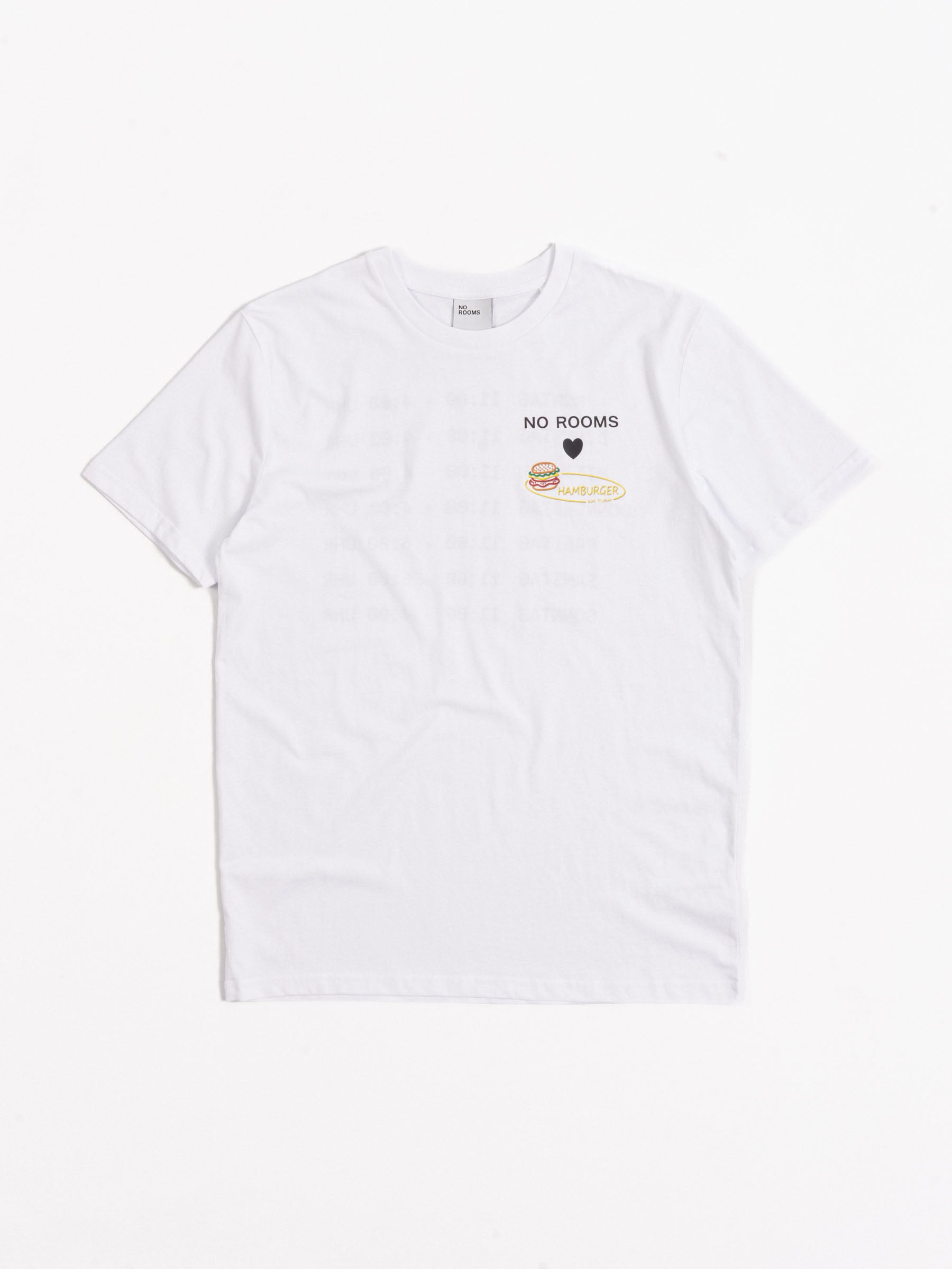 No Rooms x Hamburger Am Turm Opening Hours Tee White
