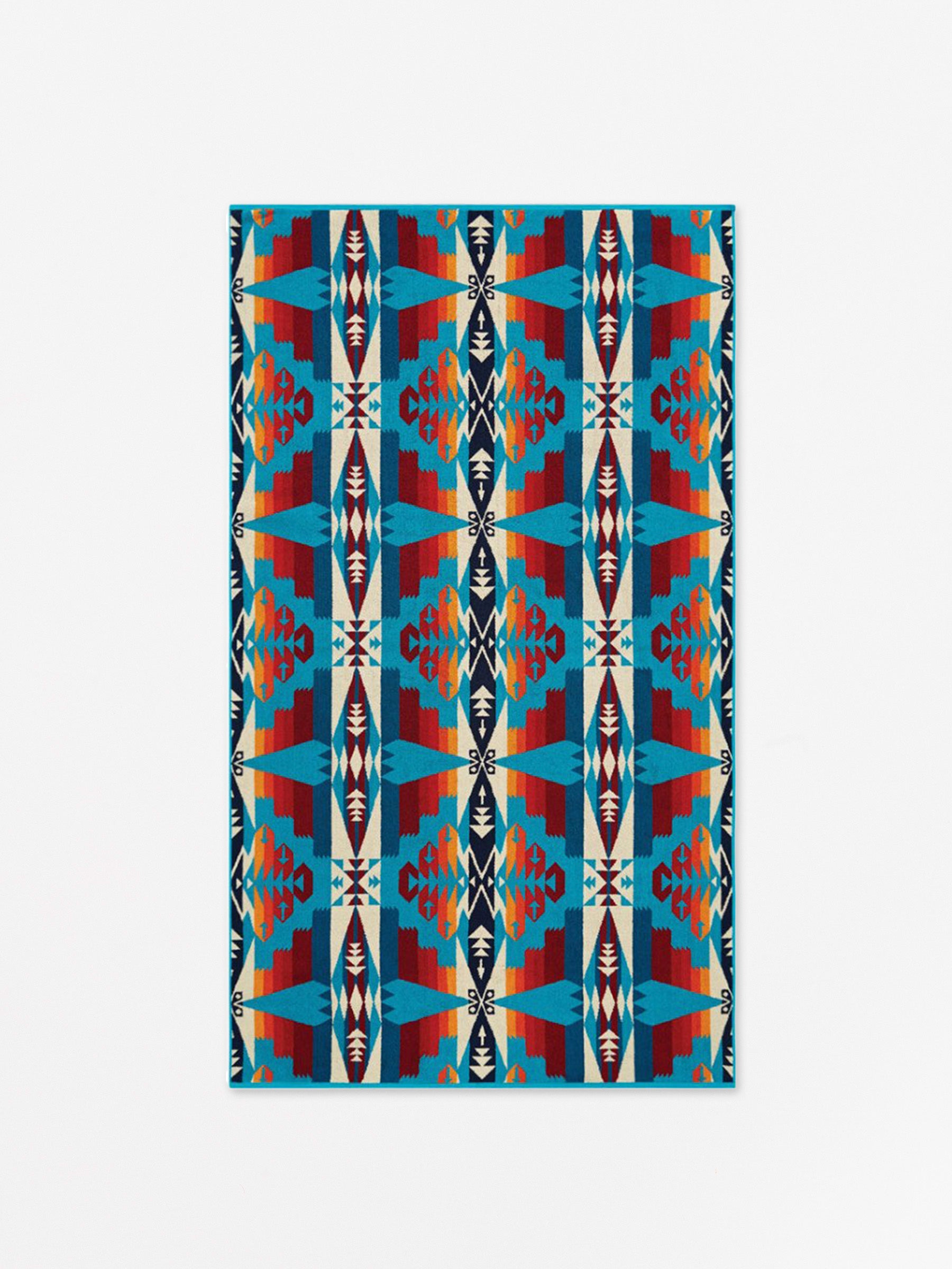 Pendleton Oversized Jacquard Towel Aqua Blue