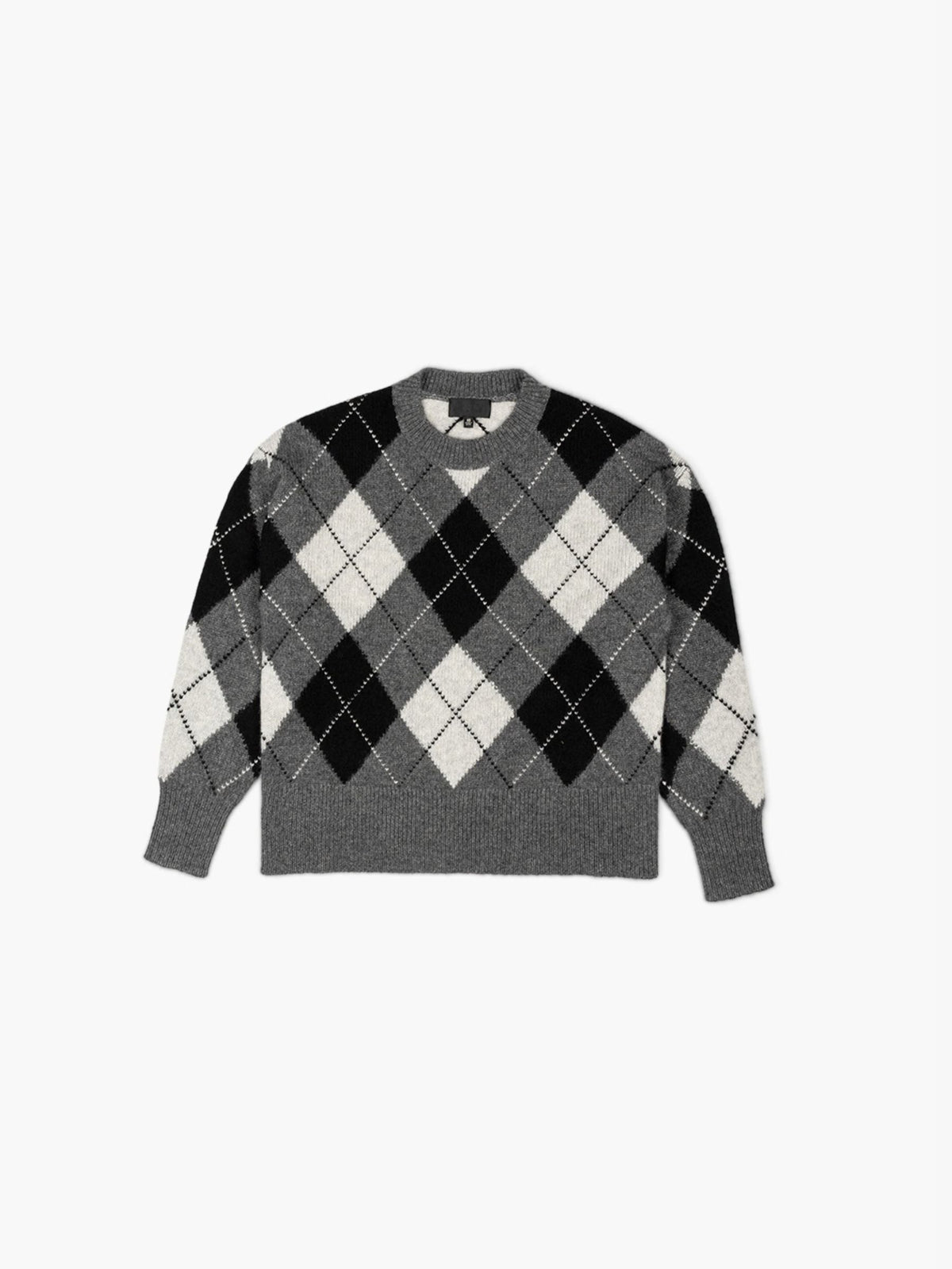 Nili Lotan Donnika Argyle Sweater Charcoal