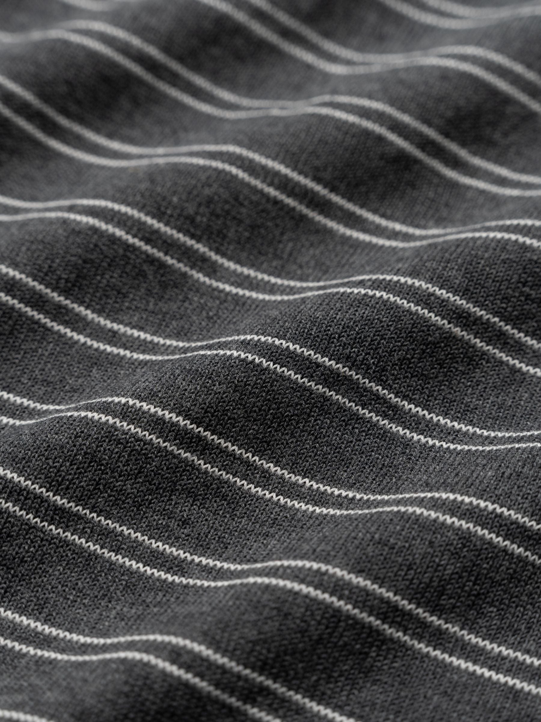 Nili Lotan Foley Stripe Polo Charcoal Ivory Stripe