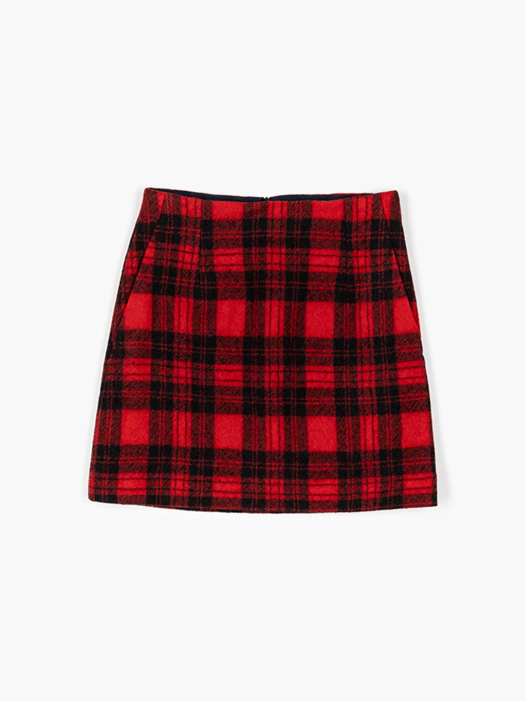 Odeeh Felted Tartan Skirt Paprika