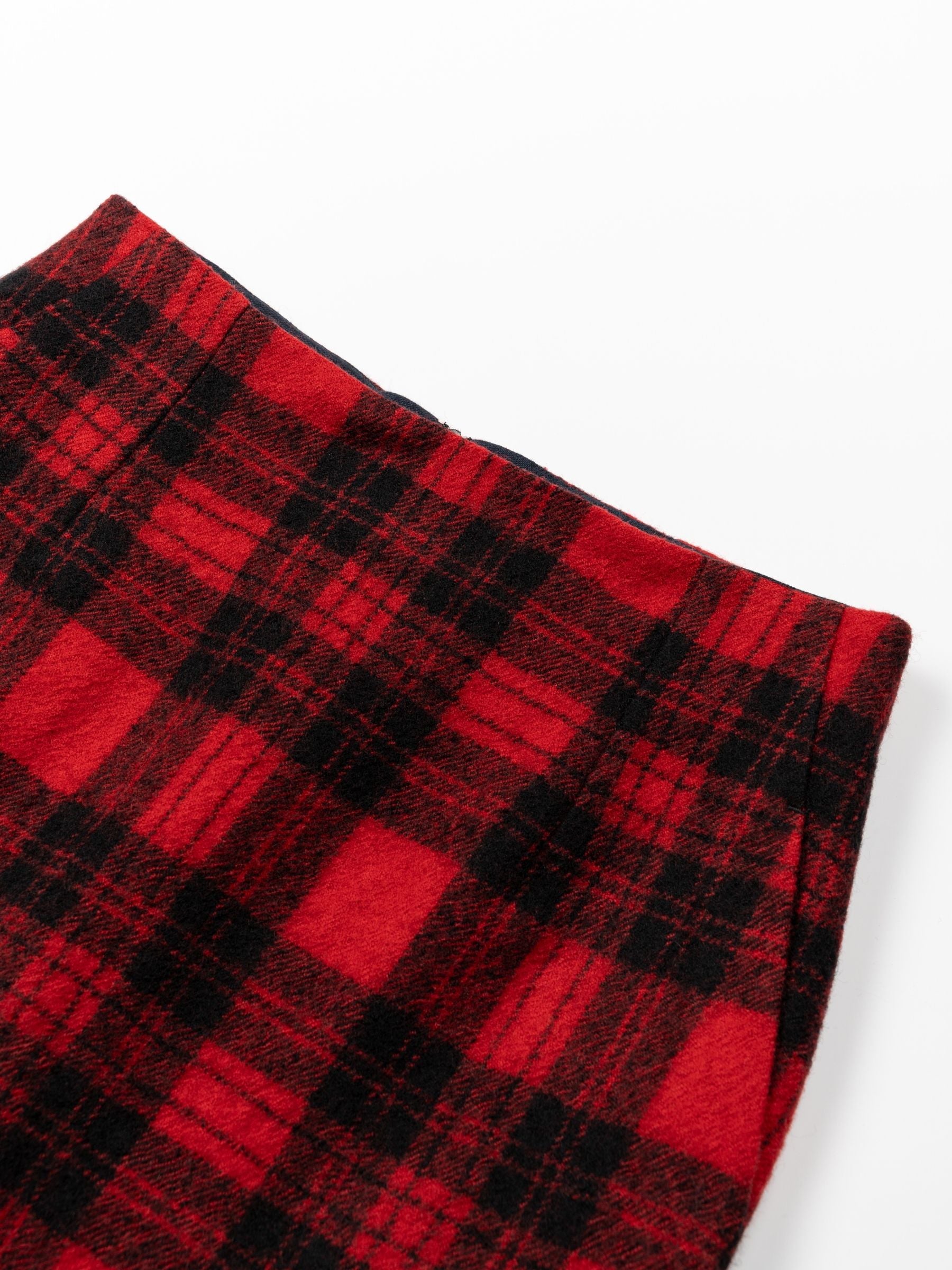 Odeeh Felted Tartan Skirt Paprika