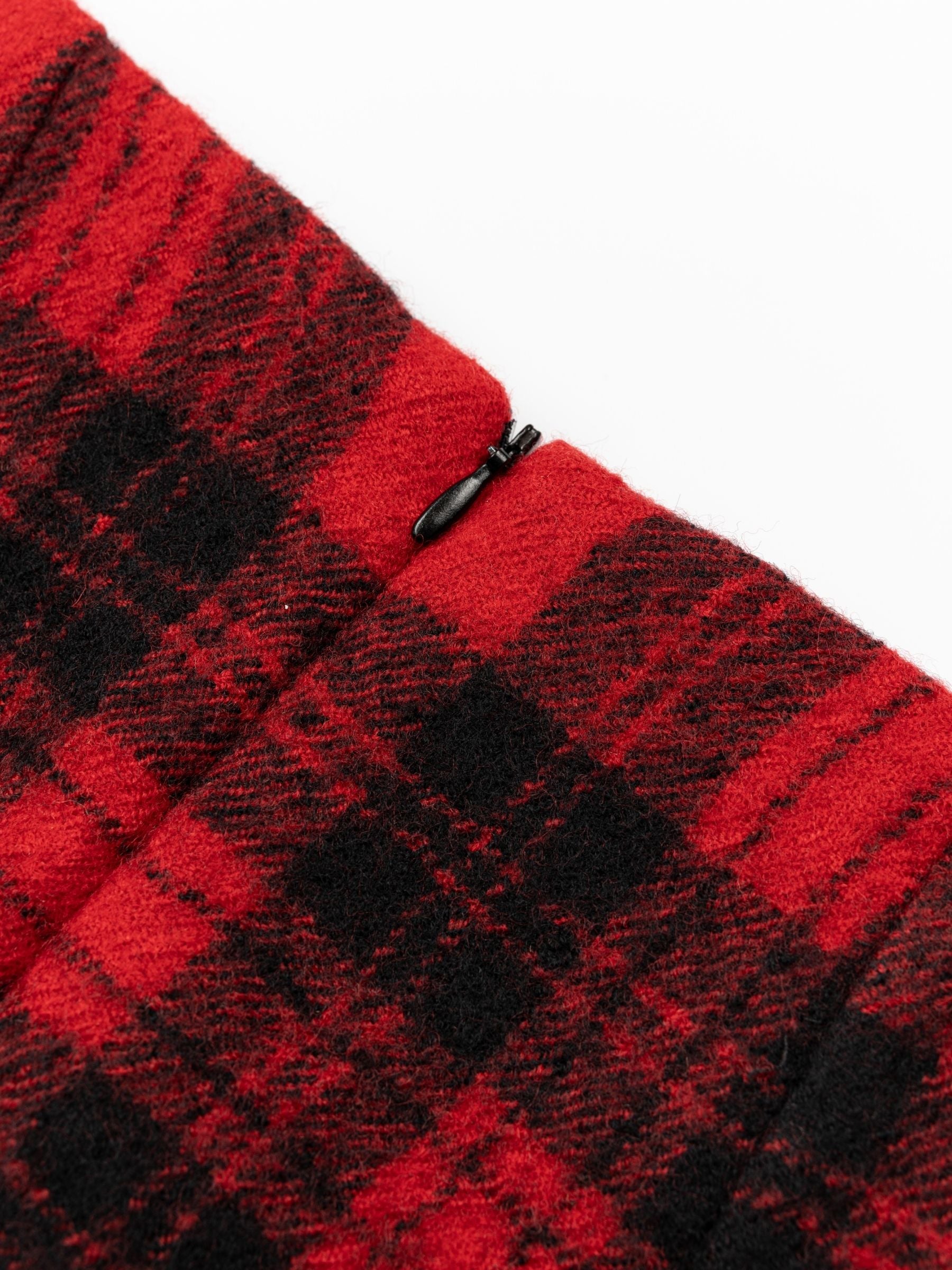 Odeeh Felted Tartan Skirt Paprika