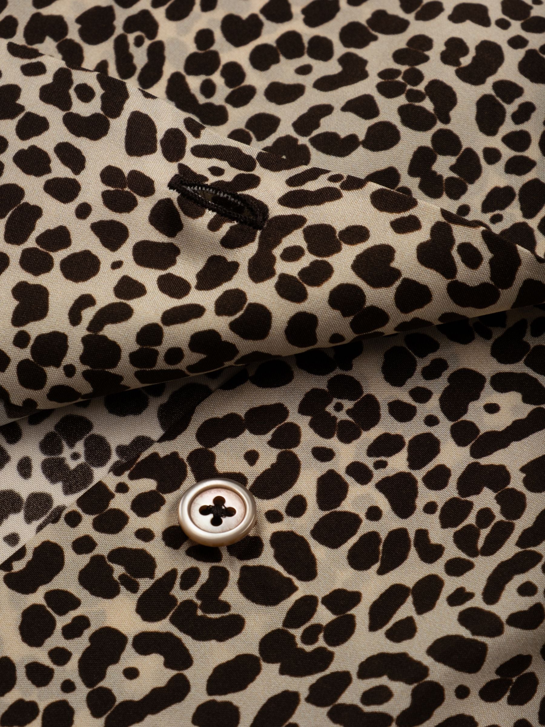 Odeeh Habotai Silk Leo Blouse Cafe Noir