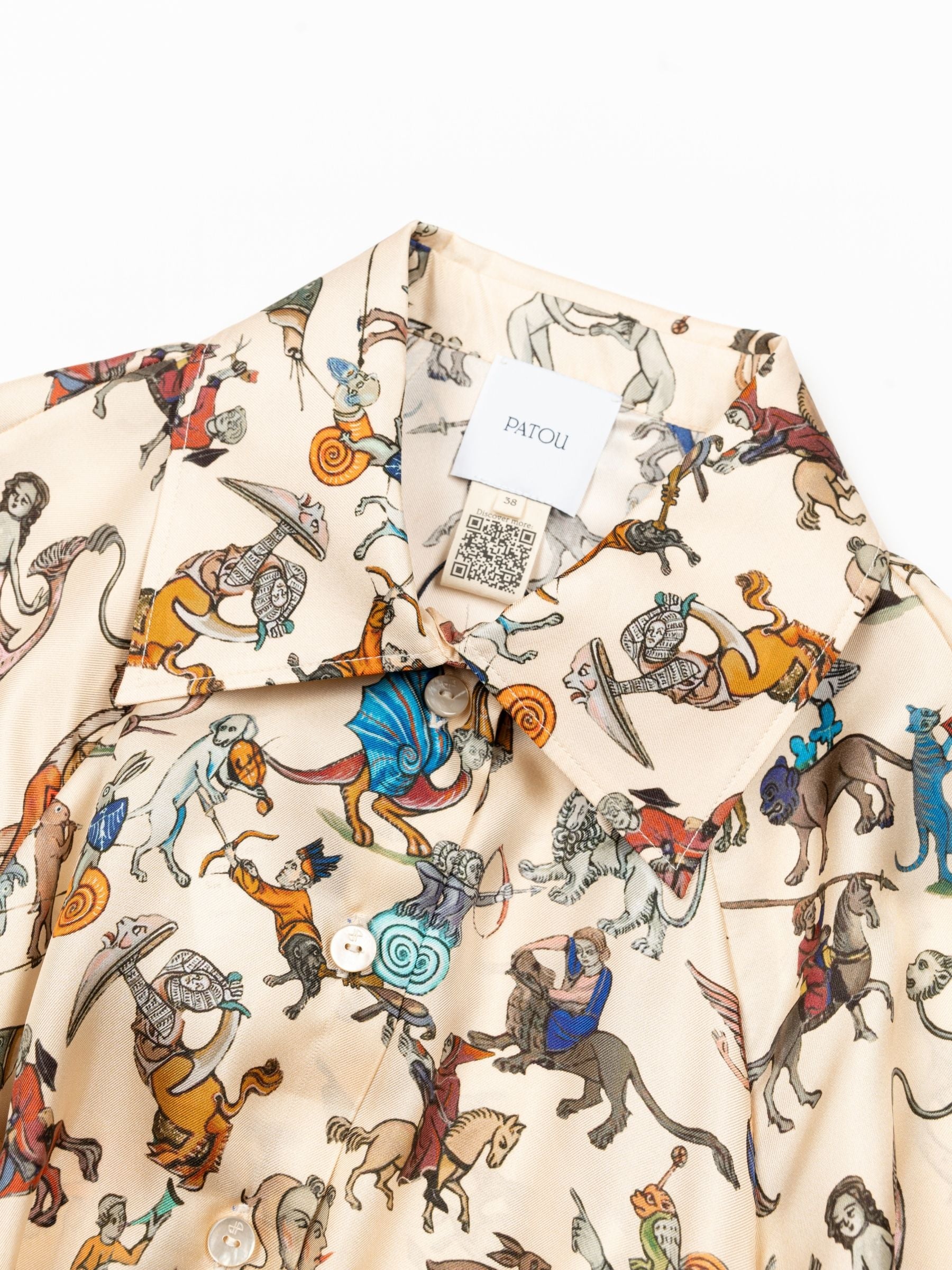 Patou Butterfly Sleeve Midi Dress Marginalia Print