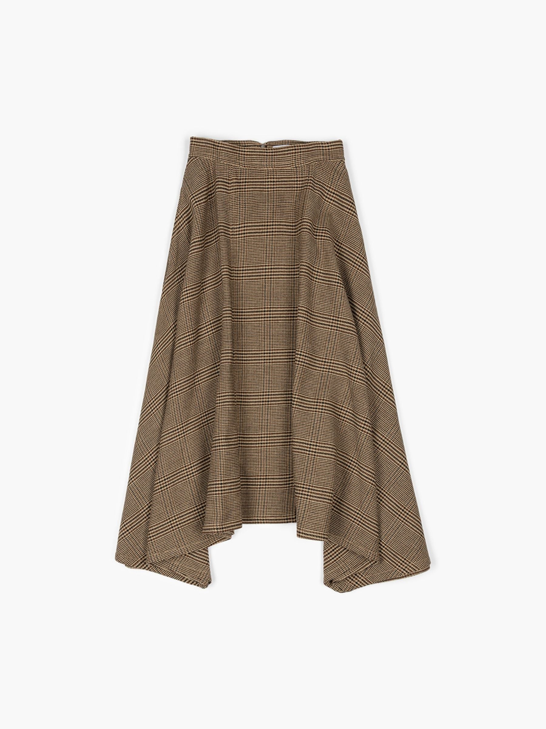 Patou Handkerchief Midi Skirt Autumn Prince of Wales