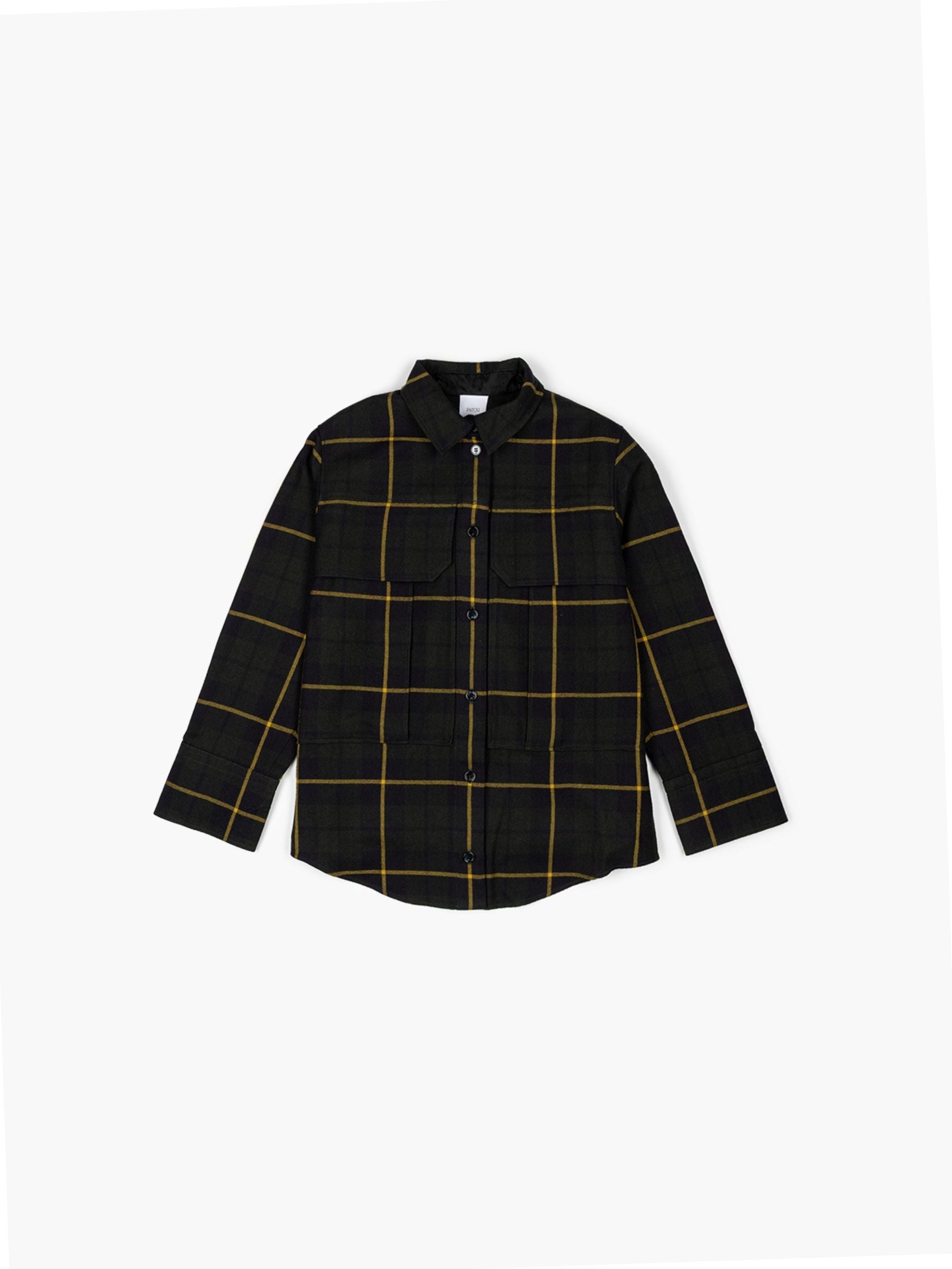 Patou Large Pockets Shirt Pine Green Tartan