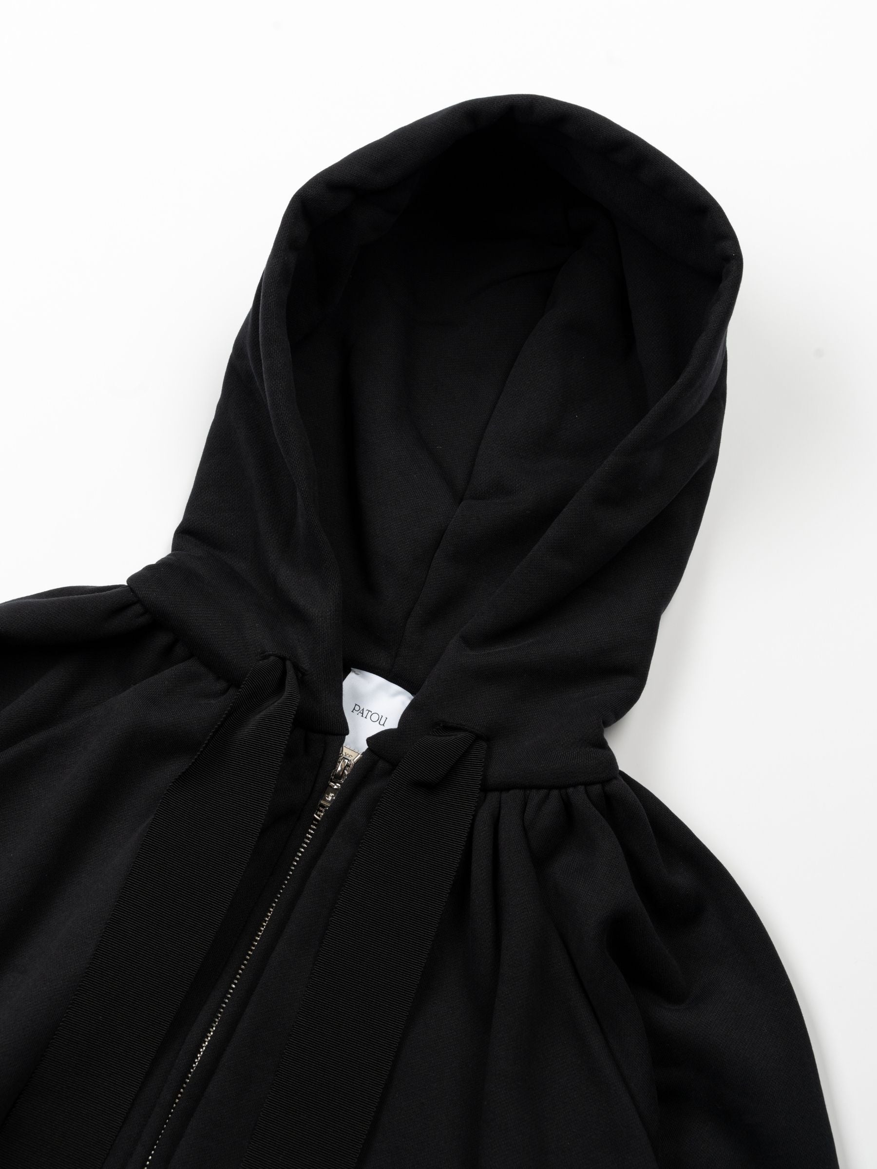 Patou Volume Zip Hoodie Black