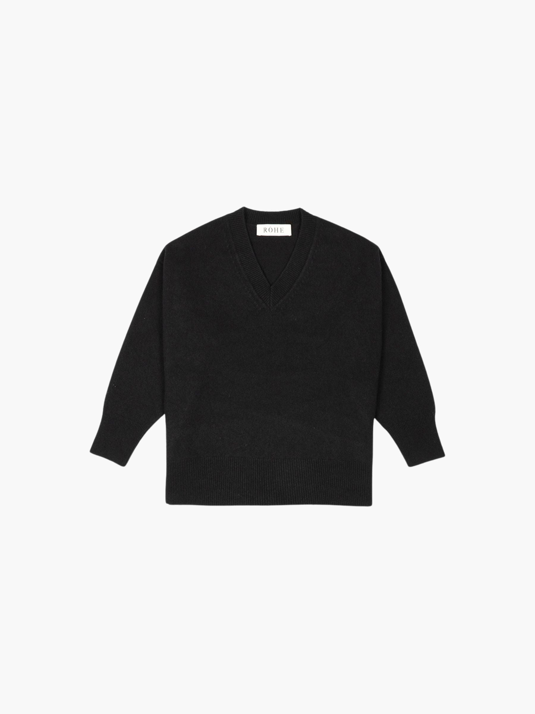 Rohe Classic V Neck Jumper Black