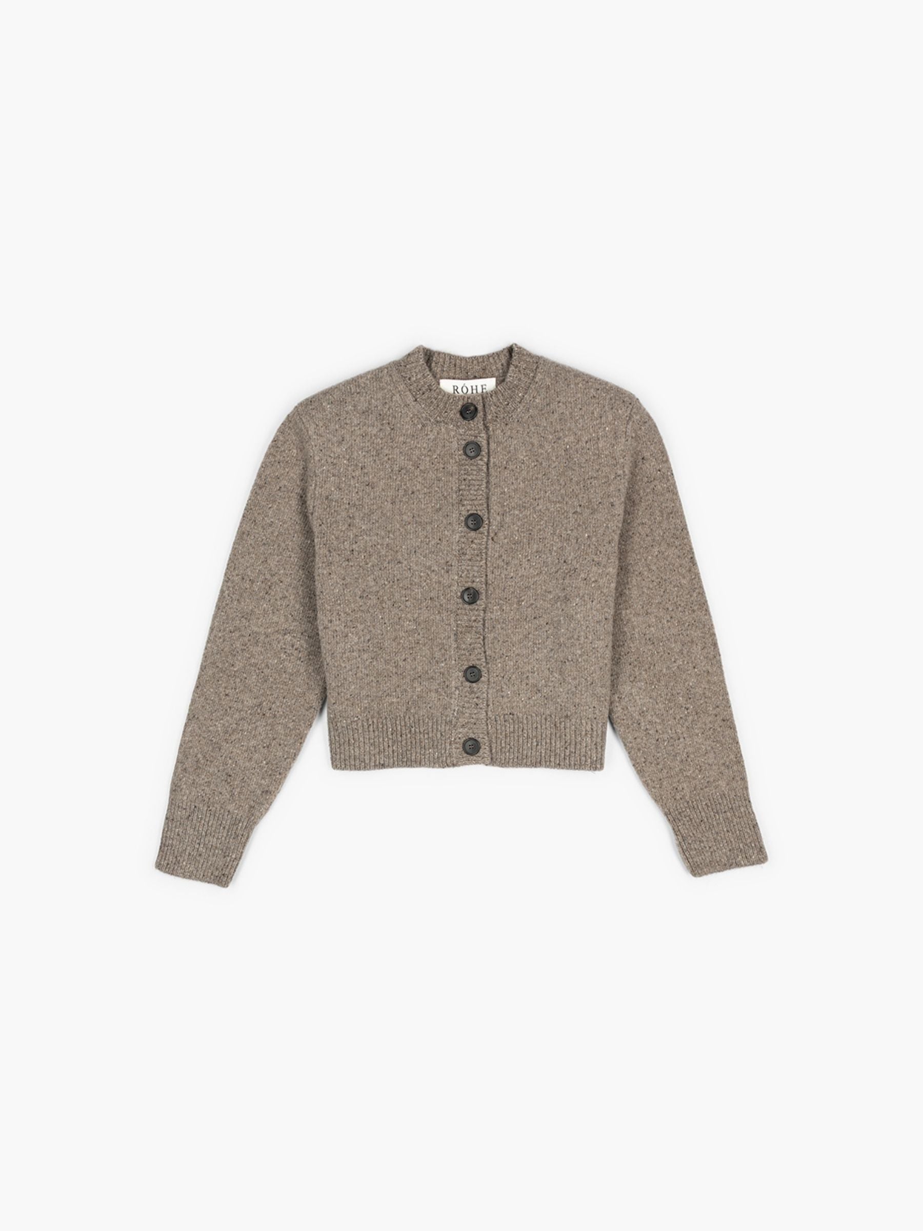 Rohe Statement Mouline Cardigan Dark Taupe Melange