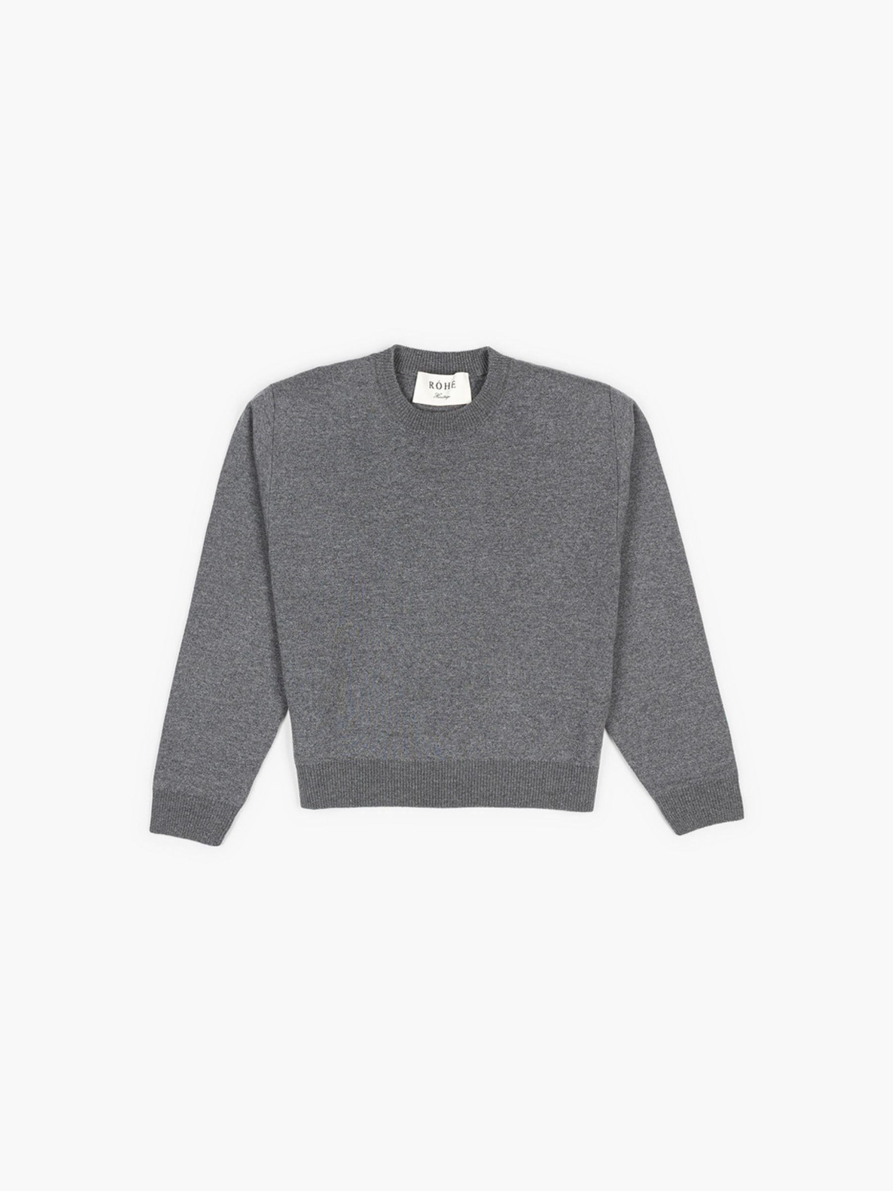 Rohe Statement Shoulder Crewneck Mid Grey Melange