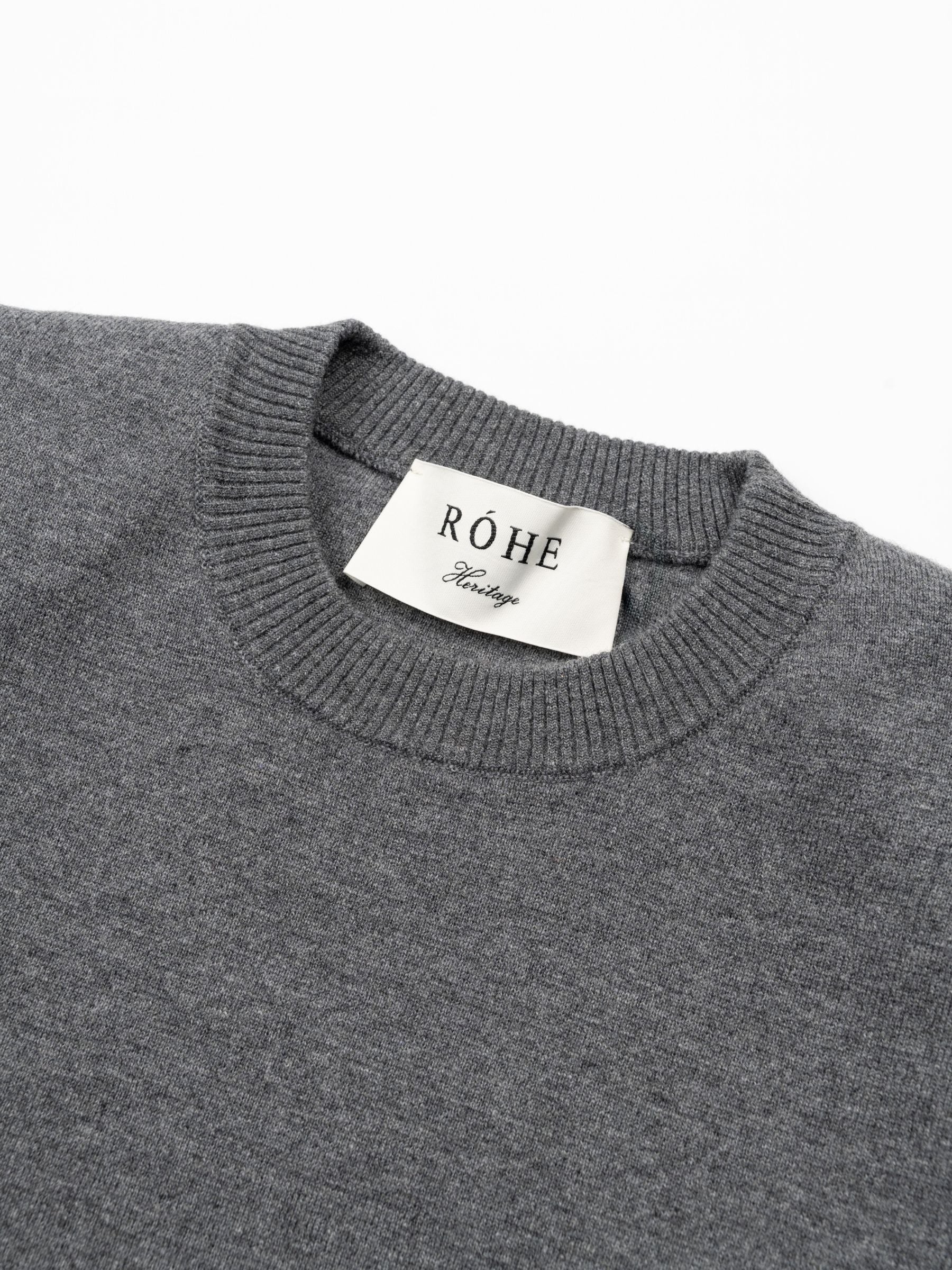 Rohe Statement Shoulder Crewneck Mid Grey Melange
