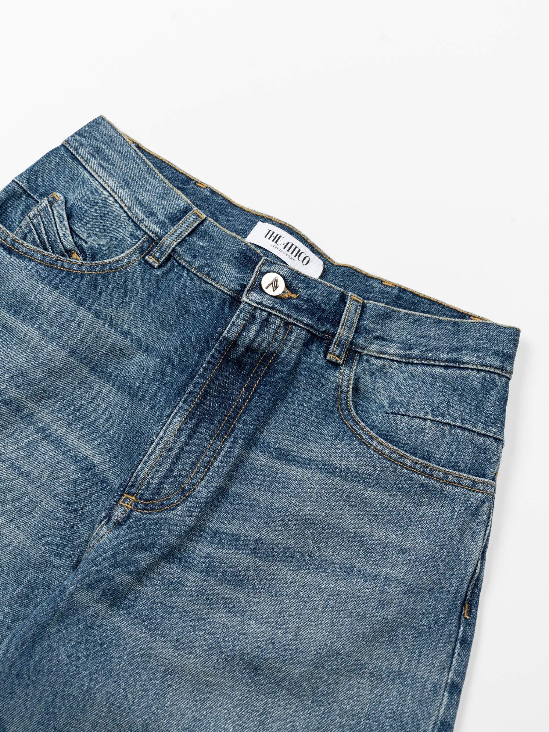 The Attico Cinch Back Jeans Pants Sky Blue