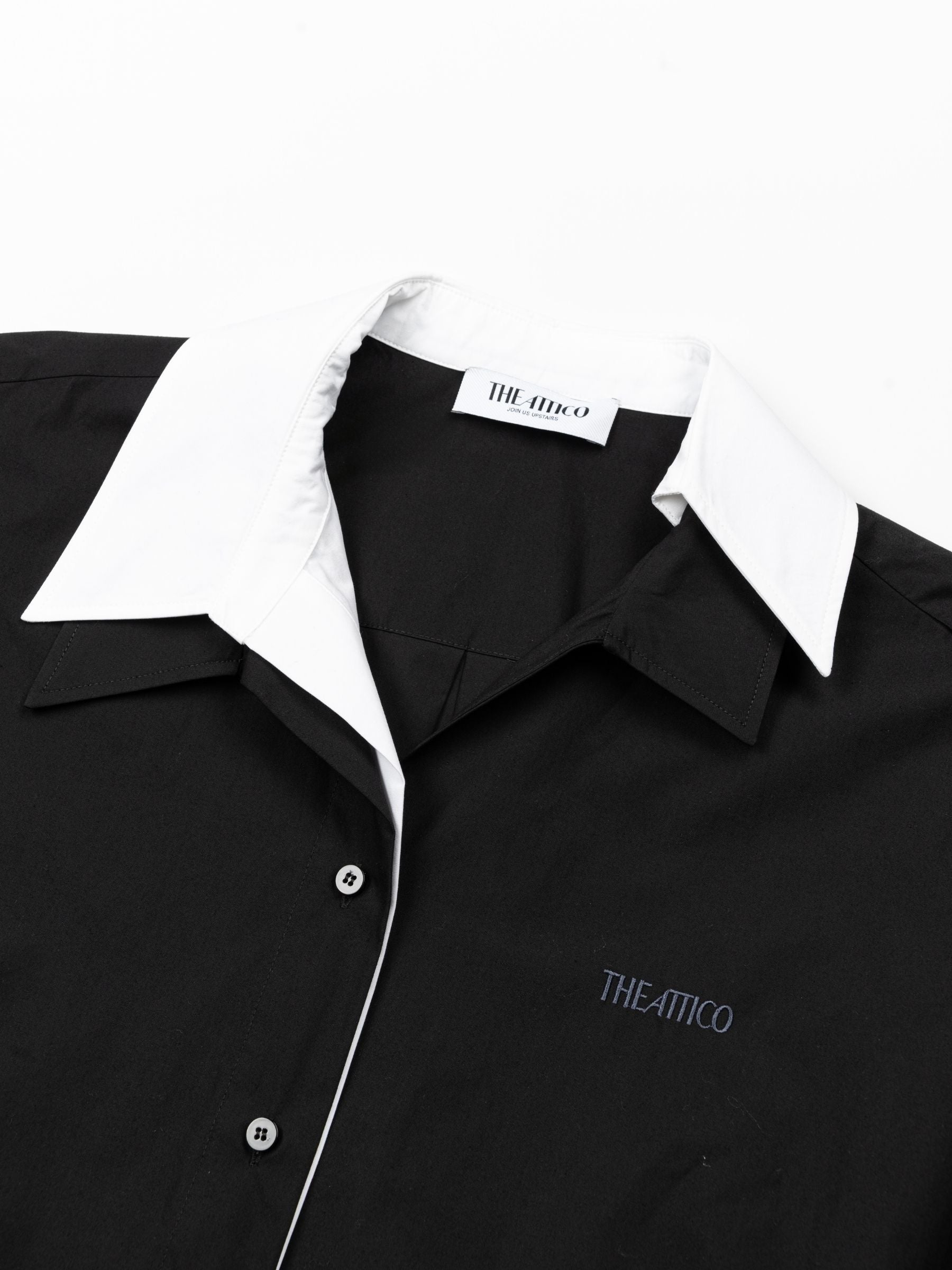 The Attico Contrast Shirt Black White