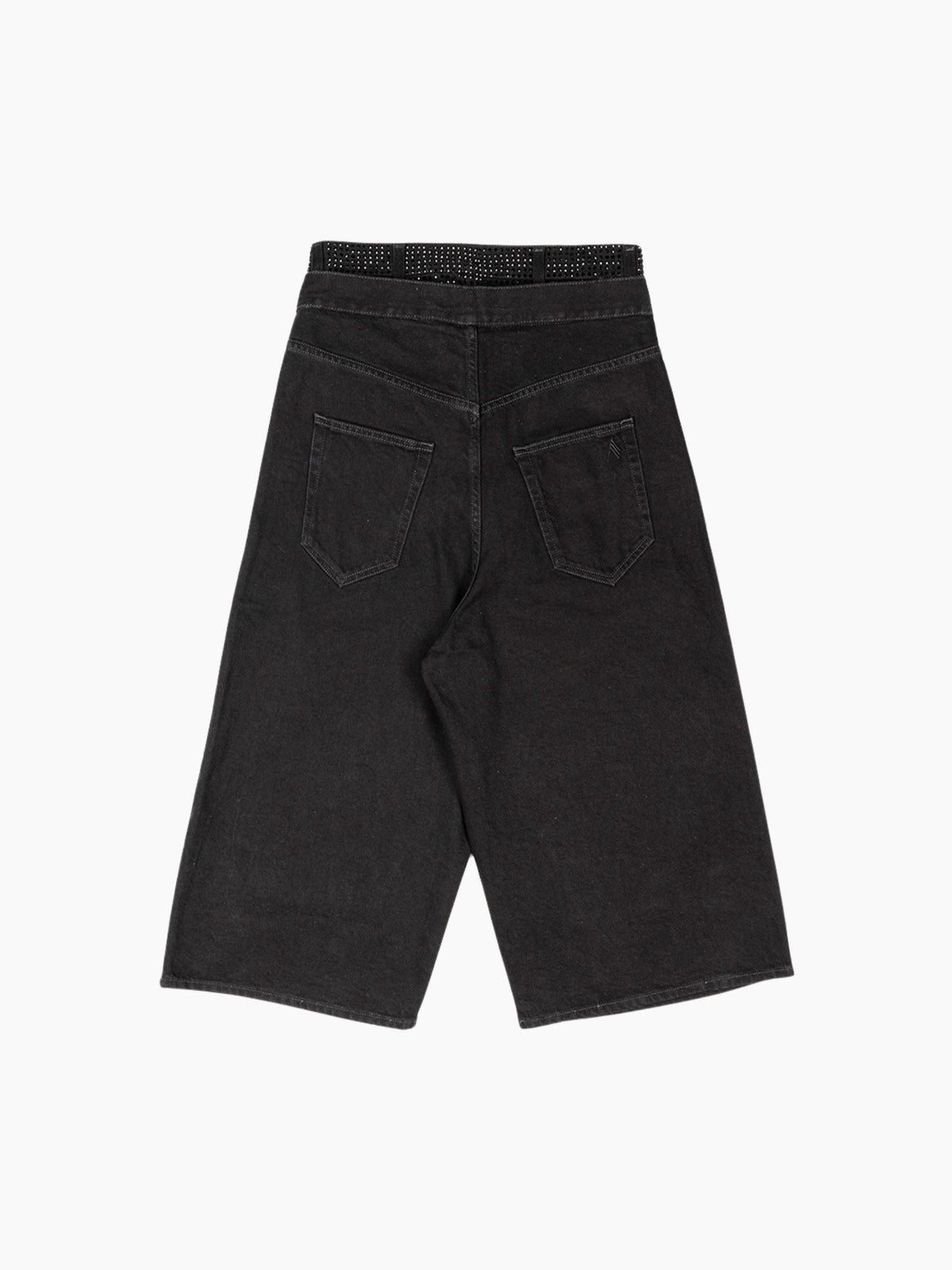 The Attico Crystal Studded Denim Jeans Black